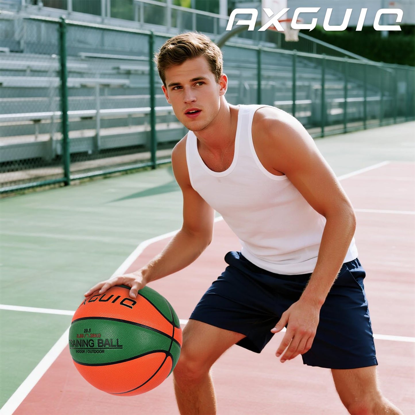 AXGUIQ 3LBS Weighted Heavy Training Basketball 29.5" for in& Outdoor Improving Dribble Up Basketballs Handling Dribbling Passing Rebounding Skills Size 7 Weighted Heavy Training Basketball Equipment