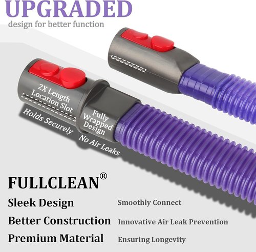 Fullclean Dryer Vent Lint Vacuum Attachments - Flexible Tool for Dyson V15, V12, V11, V10, V9, V8, V7
