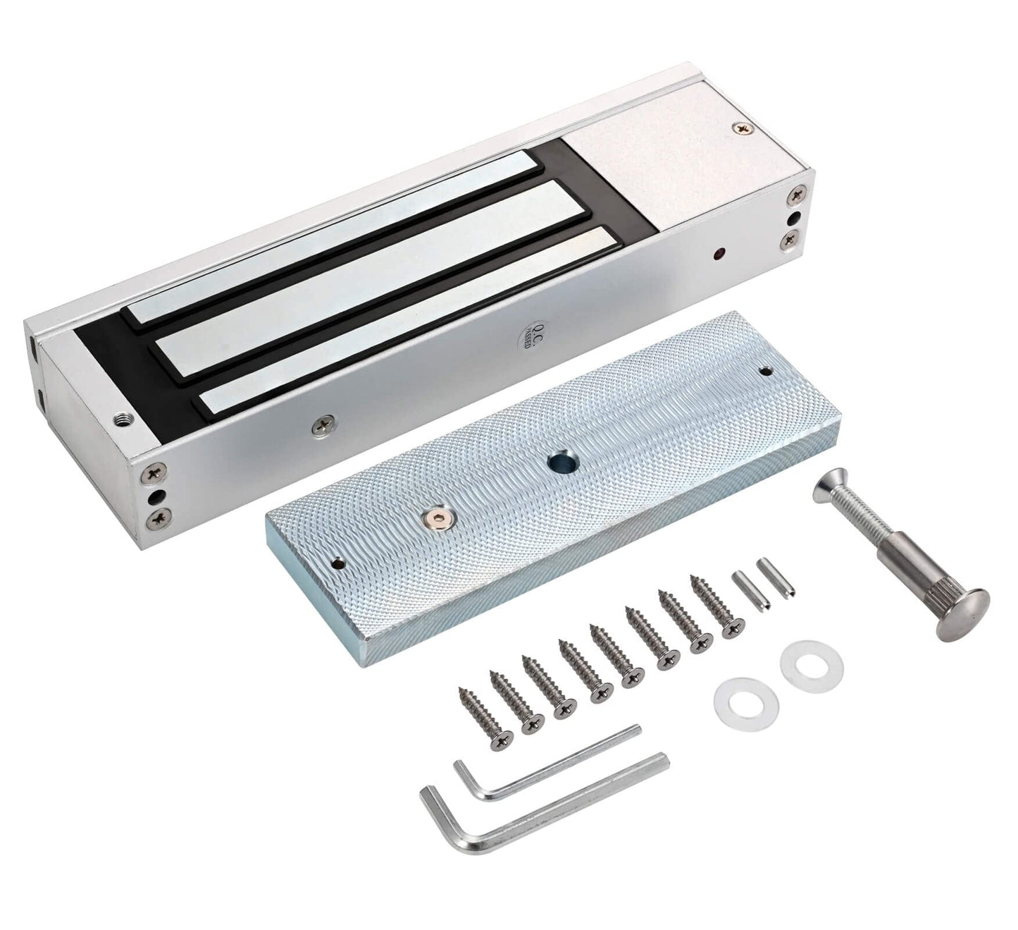 Door Access Control System 1200lbs Magnetic Lock Kit with 4 Remote Controls Stainless Steel Exit Button