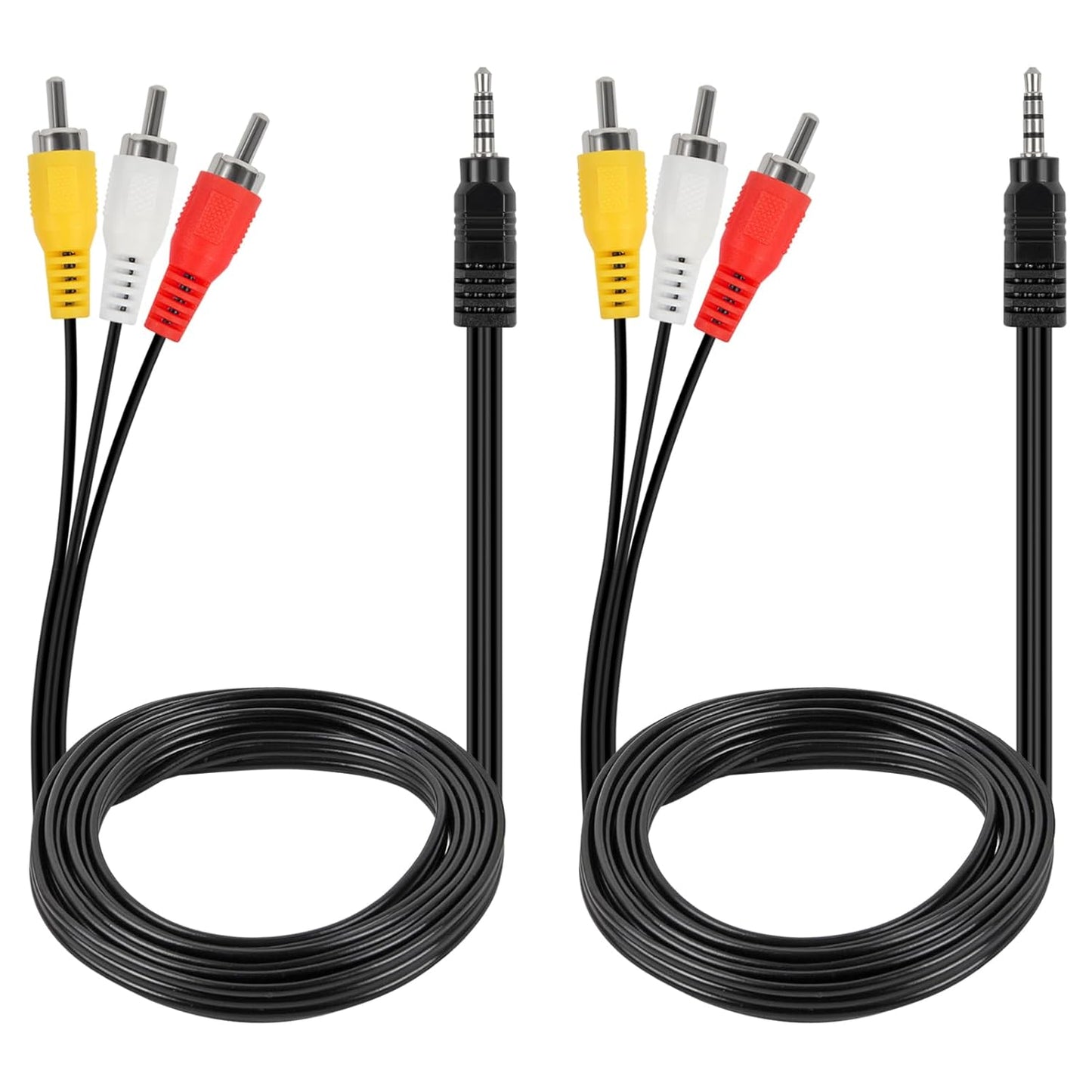 Shutao 2Pcs 3.5mm 3 5ft/1.5m to RCA AV Audio Video Cable TRRS to RCA Male AV Plug Adapter Cord Av Cable for Camcorder