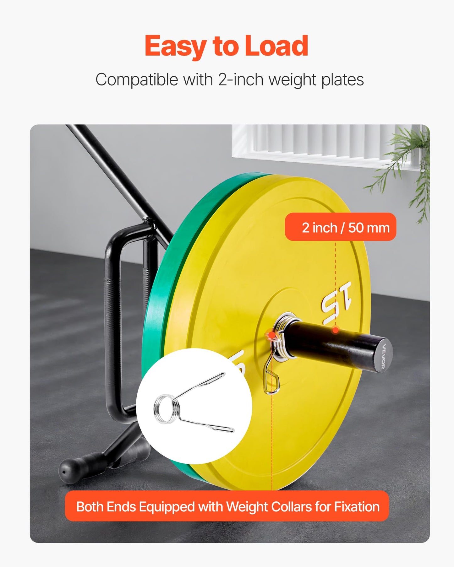 VEVOR Trap Bar Hex Bar, Open-Ended Frame Hex Barbell, 2-Inch 800 LBS Capacity Shrug Bars with Knurled Grips, Weightlifting and Strength Training Equipment, Home Gym for Squats Deadlifts Shoulder Press