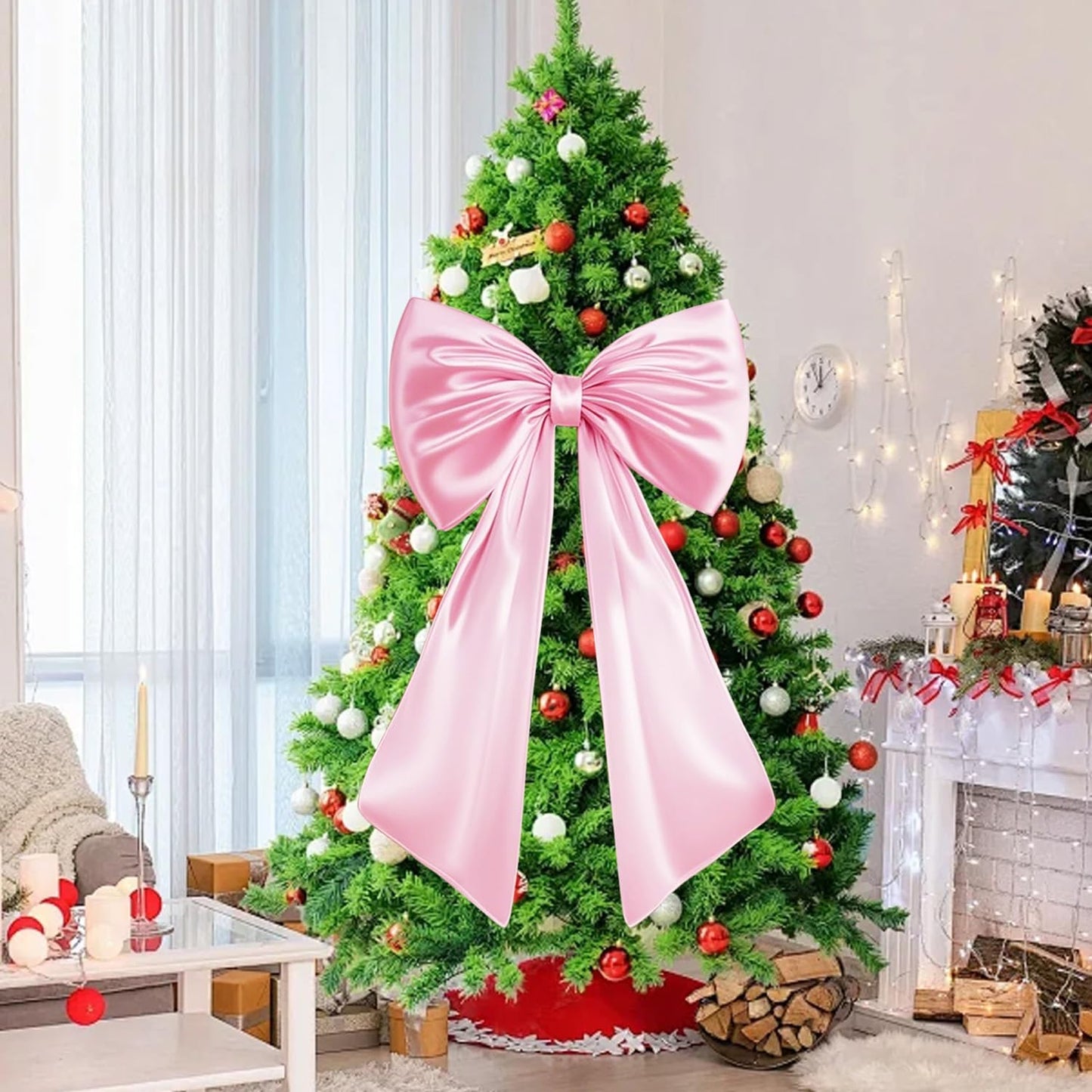 Skiennix Large Pink Bow Decor - Perfect Backdrop for Birthday, Wedding, and Bridal Showers | Room & Door Decorations