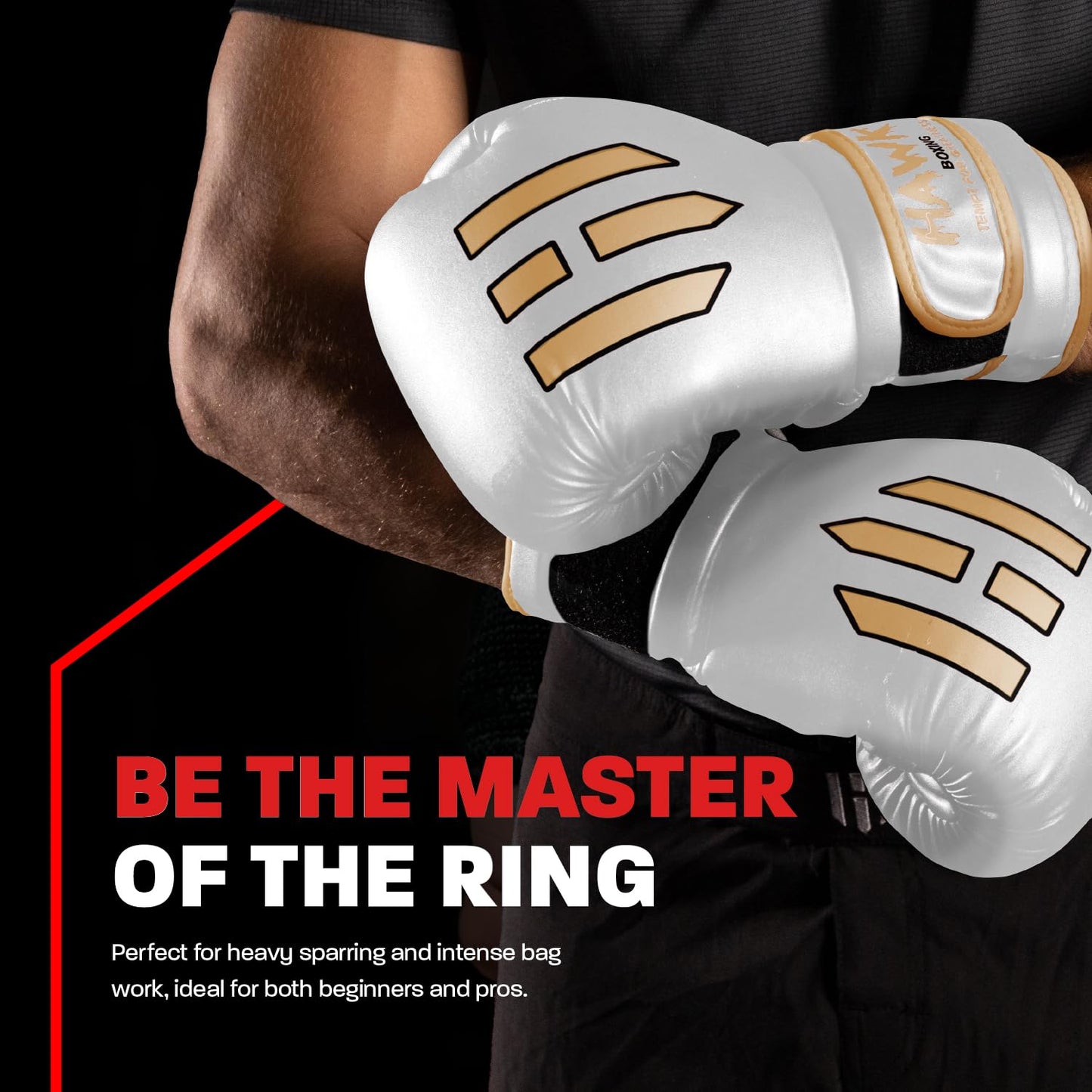 Hawk Sports Boxing Gloves for Men and Women, Comfy Boxing Training Gloves with Foam Padding for Throwing Power Punches with Confidence, Heavy Bag Boxing Gloves for Training and Sparring White / 10 OZ