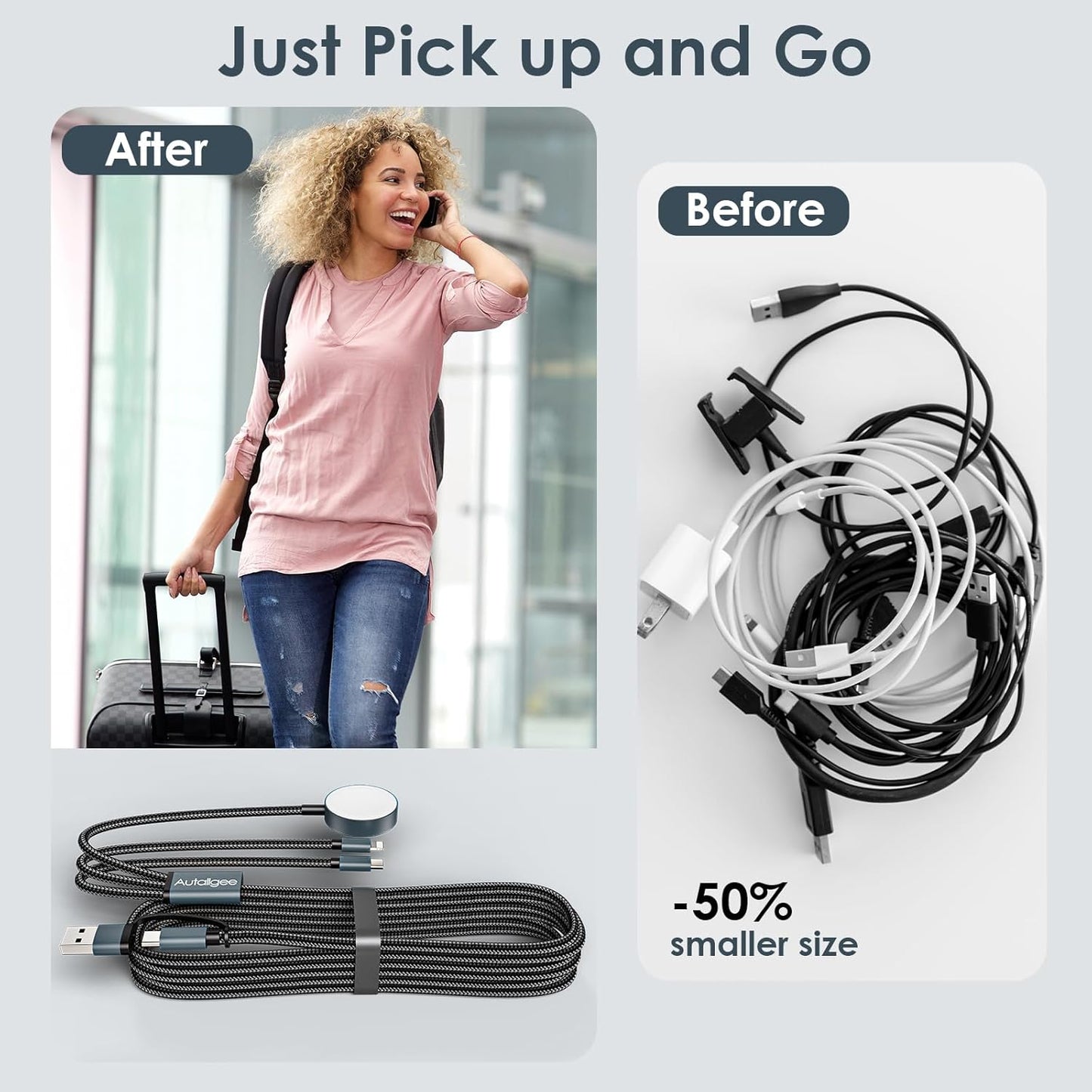 2026,Multi 10-2/iPhone 17-11/Samsung S25,for Cables-4FT Airplane Travel Essentials Charging Cable for Apple Watch