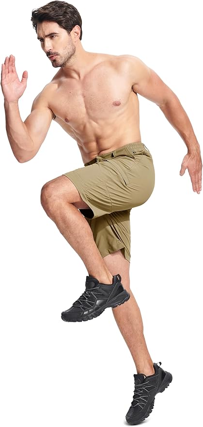 MAGCOMSEN Men's Hiking Cargo Shorts Quick Dry Lightweight 9" Golf Shorts Summer Casual Work Outdoor with 5 Zipper Pockets