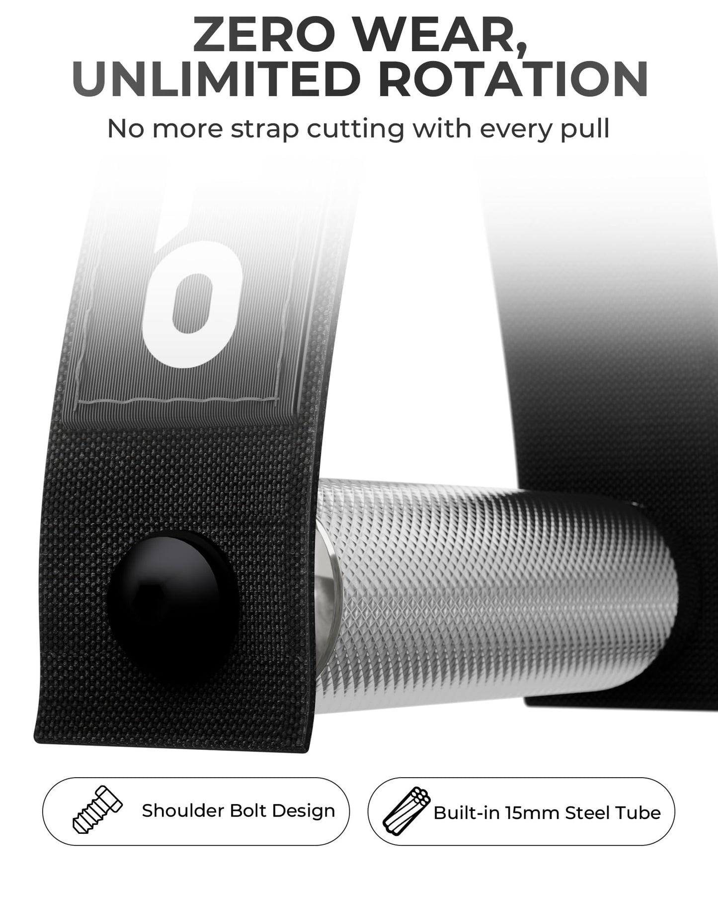 Mikolo Aluminum Alloy Cable Machine Handles, Exercise Handles D Handle Cable Attachments for Gym, Durable Cable Machine Attachment for Cable Crossover Training (with Bearing and 15mm Steel Tubing)