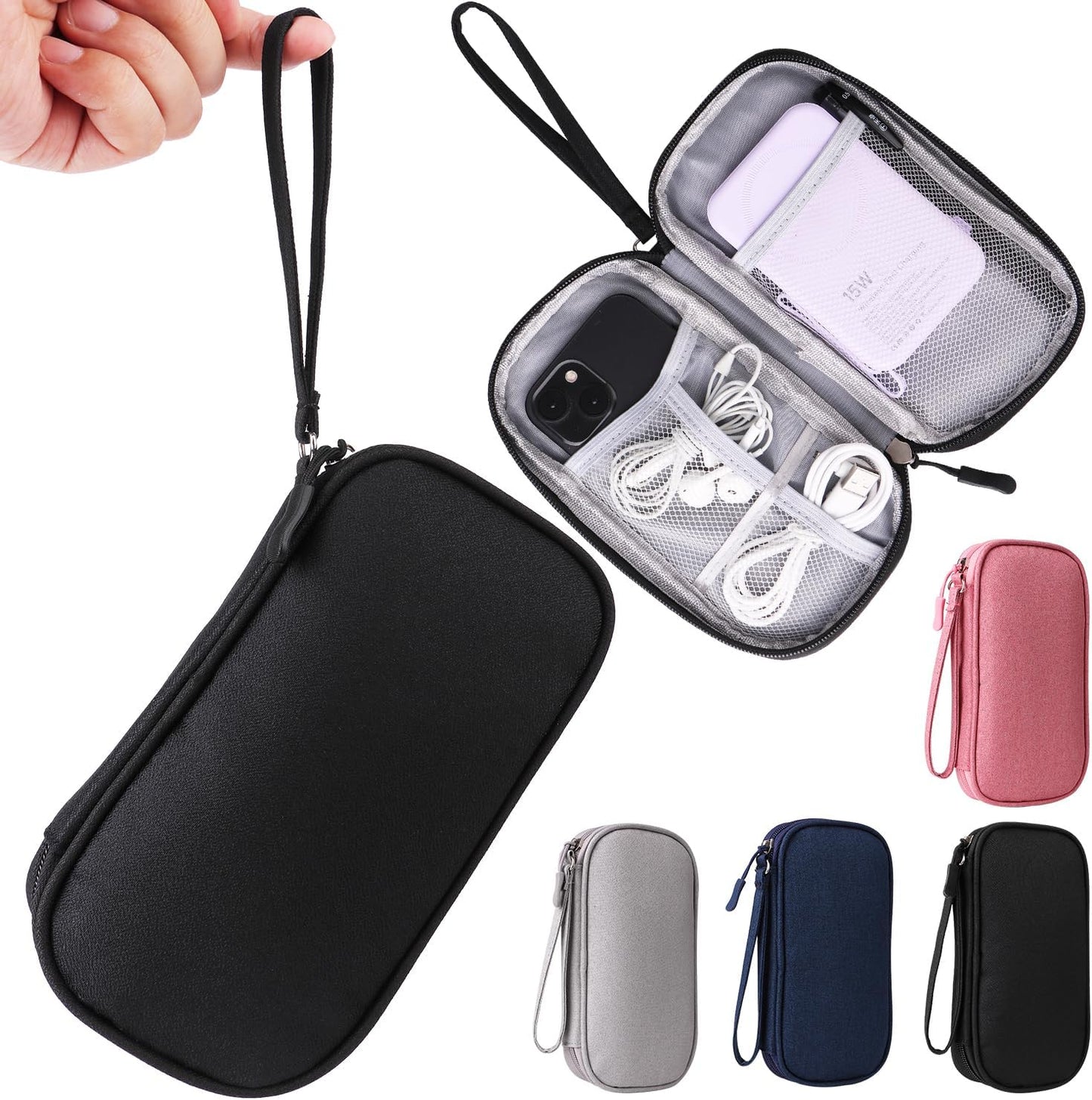 KINMINGZHU Universal Cable Organizer - Electronics Accessories Bag for Charger, Phone, Memory Cards & Travel Gadgets