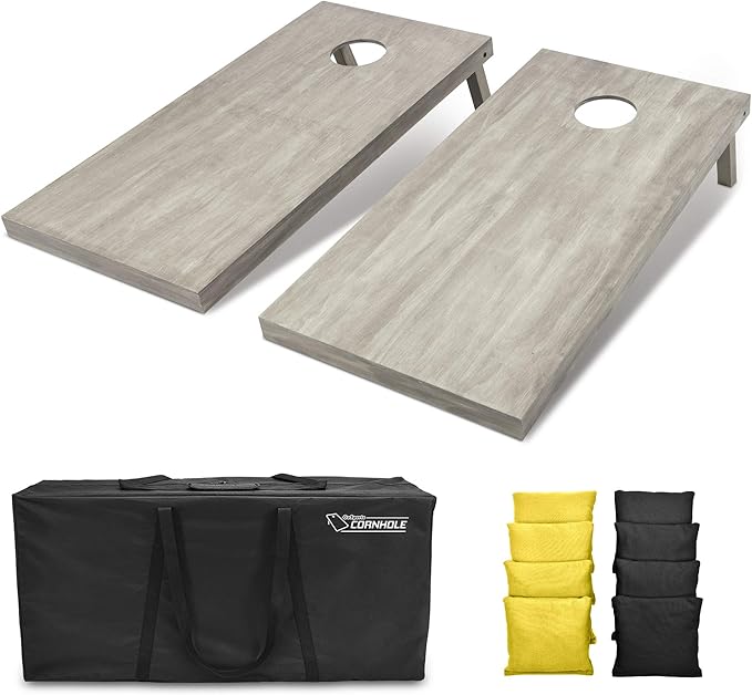 GoSports 4 ft x 2 ft Regulation Size Wooden Cornhole Boards Set - Includes Carrying Case and Bean Bags (Choose Your Colors) Over 100 Color Combinations
