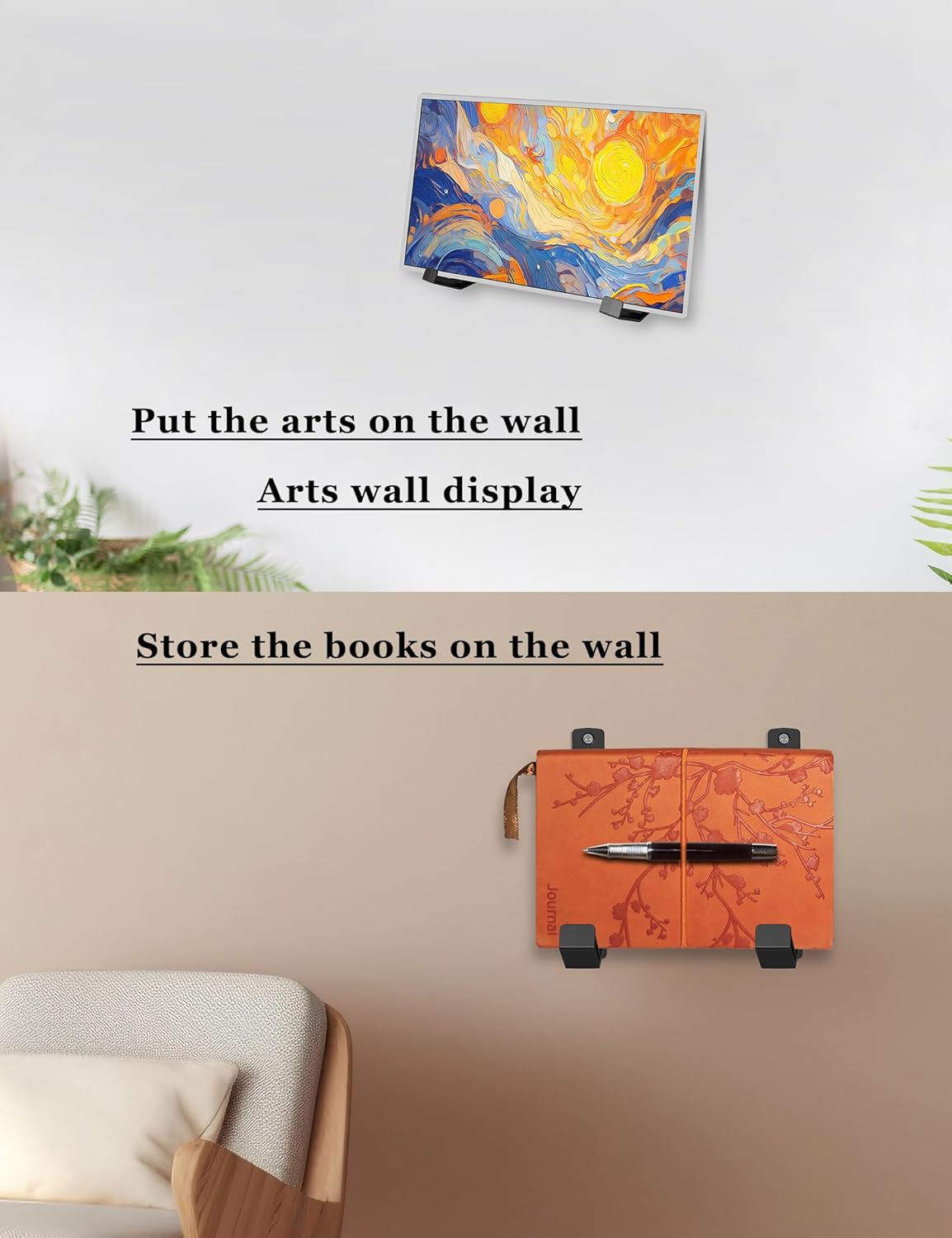 Universal Wall Mount Storage Organizer for Keyboard/Laptop/Tablet, Wall Display Rack Holder for Electronics, Compatible