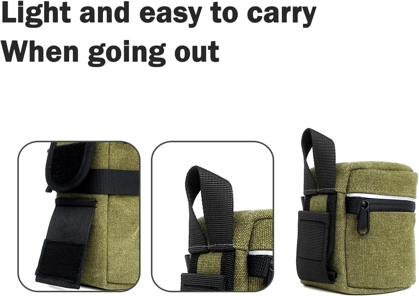 (3.15" 3.15"(Canvas, Camera Lens Case Lens Bag Compatible x Green))