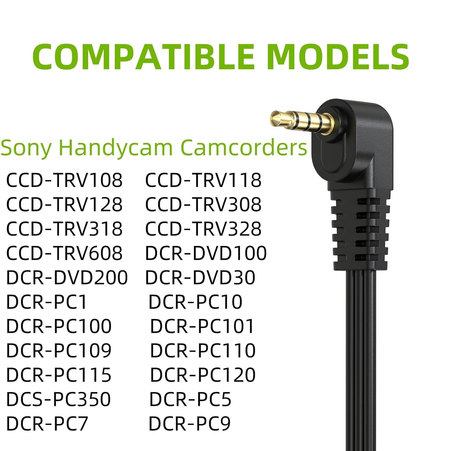 CCD-TRV108 TRV318 TRV608, DCR-PC100 PC110, DCR-DVD100 DVD200 Camcorder-4ft Saipomor Audio Video Cord RCA Cable