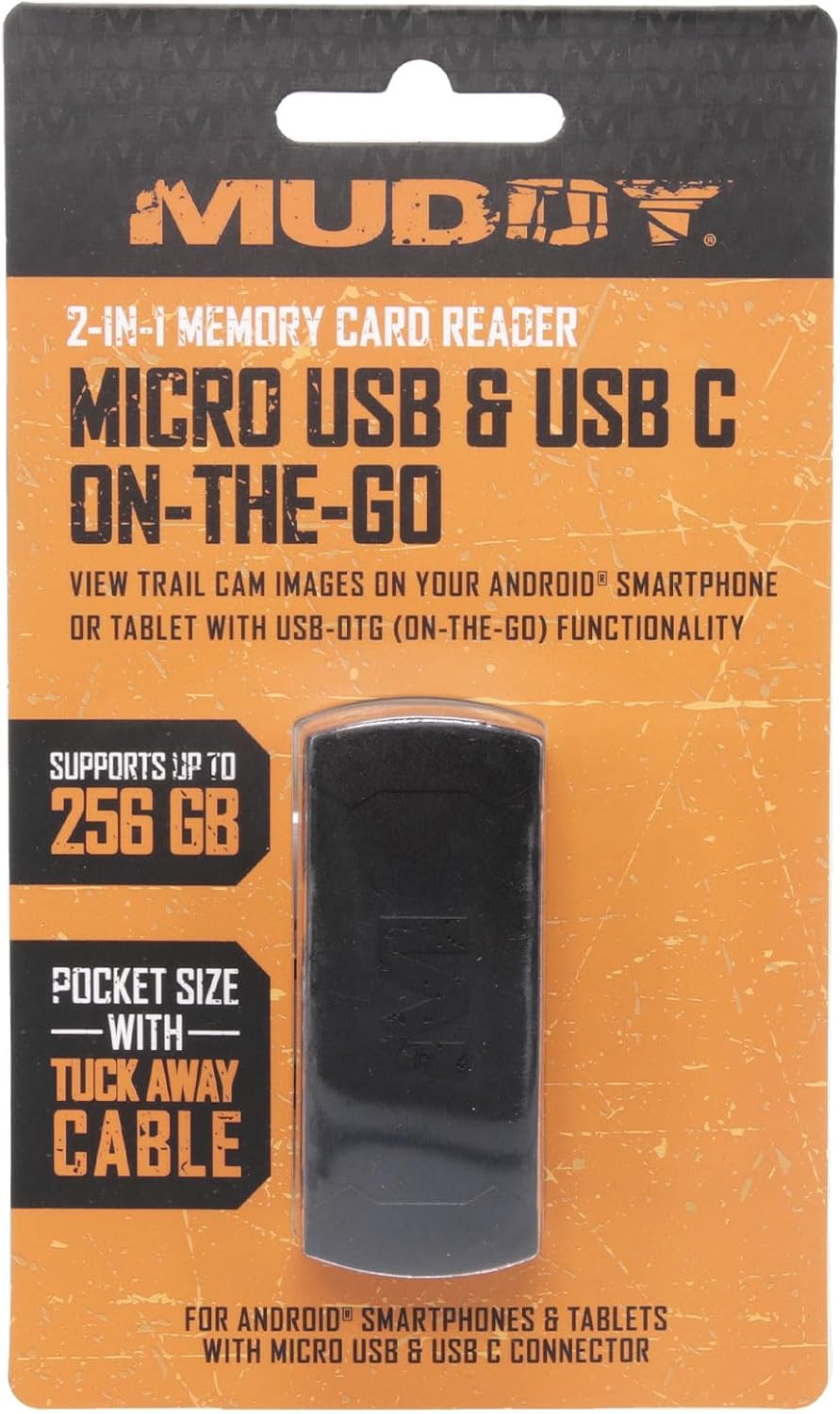 MUDDY 2-in-1 Memory Card Reader for Micro USB & USB-C Devices