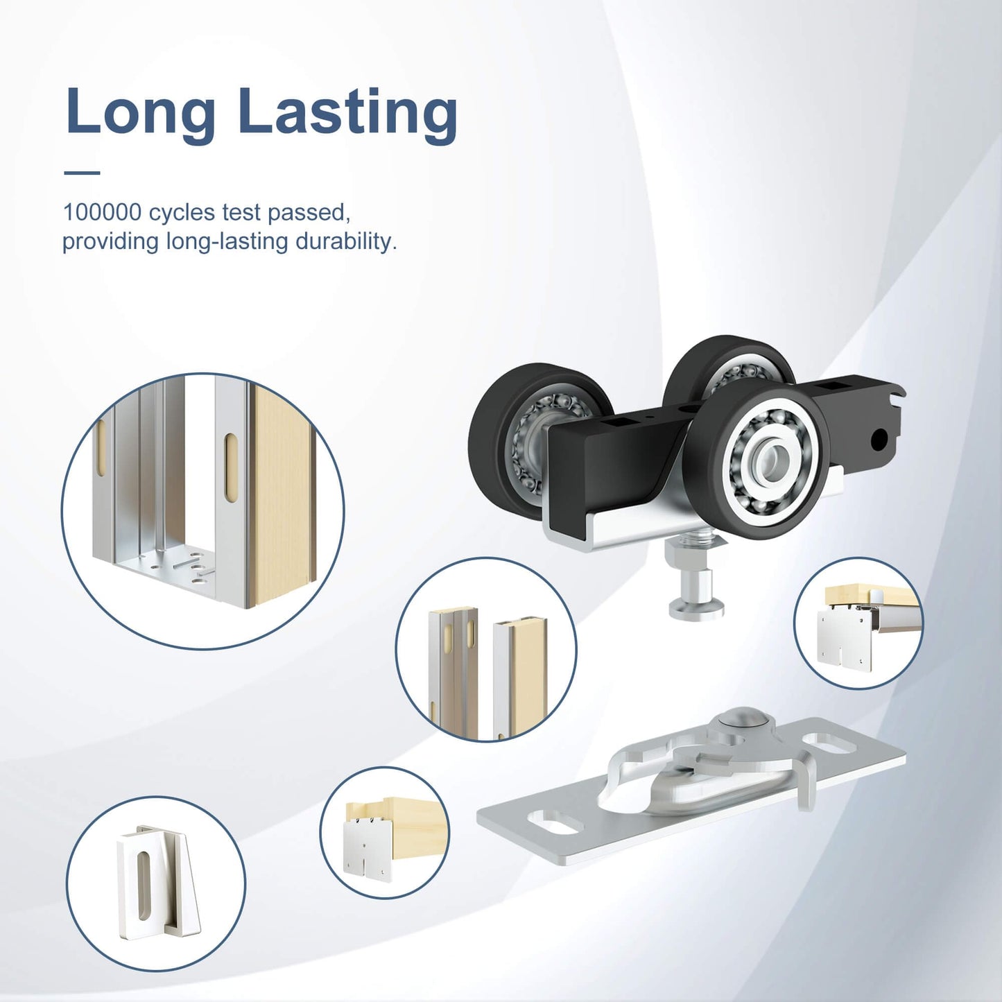 JUBEST Pocket Door Frame Kit With 88LBS Two-Way Soft-Close Mechanism, Smoothly and Quietly, Easy to Install Hidden Kit, for 24" to 36"x80" Door, Durable and Stylish