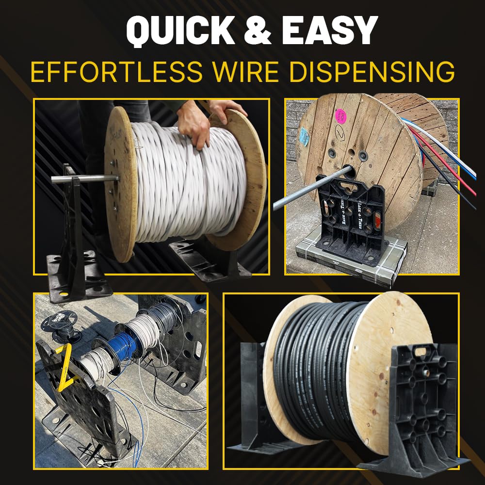 Rack-A-Tiers XL Multi-Purpose Cable Dispenser - Award Winning Electrical Wire Rack, Wire Spool Caddy (11470)
