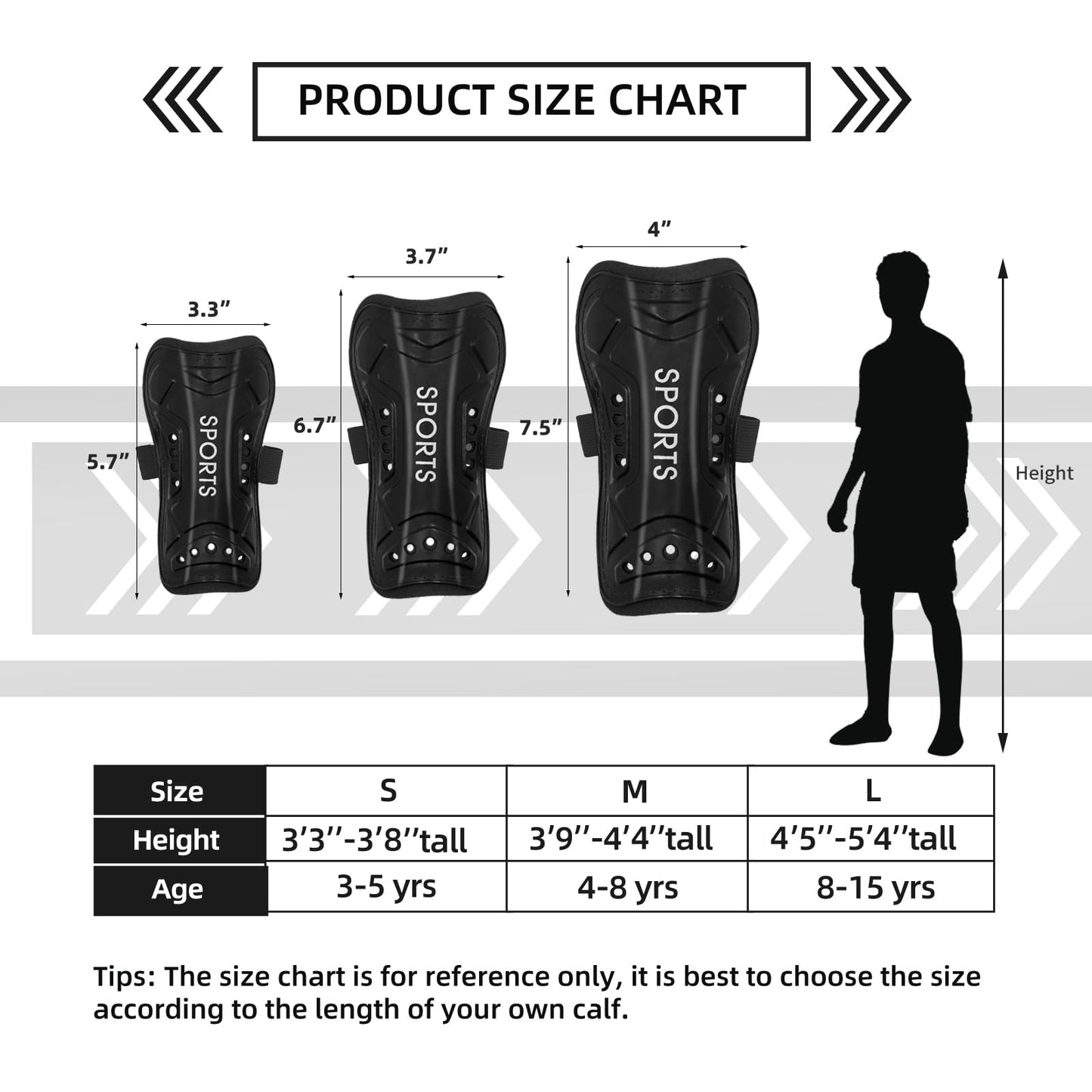 AITUSI Soccer Shin Guards with Socks for Kids Youth, PP Shell & EVA Cushion Shin Pads, Shock Absorption Protective Soccer Equipment for 3-15 Years Boys Girls, Training & Matches