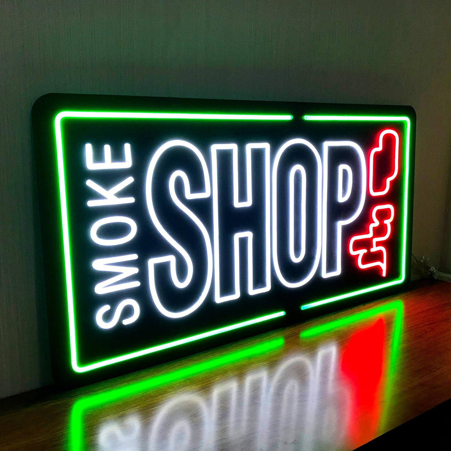 35"x18" Extra Large Neon LED SMOKE SHOP Sign for Business, Super Bright Unique Design with Sturdy Chain, High Visibility for Stores Retail Shop Window