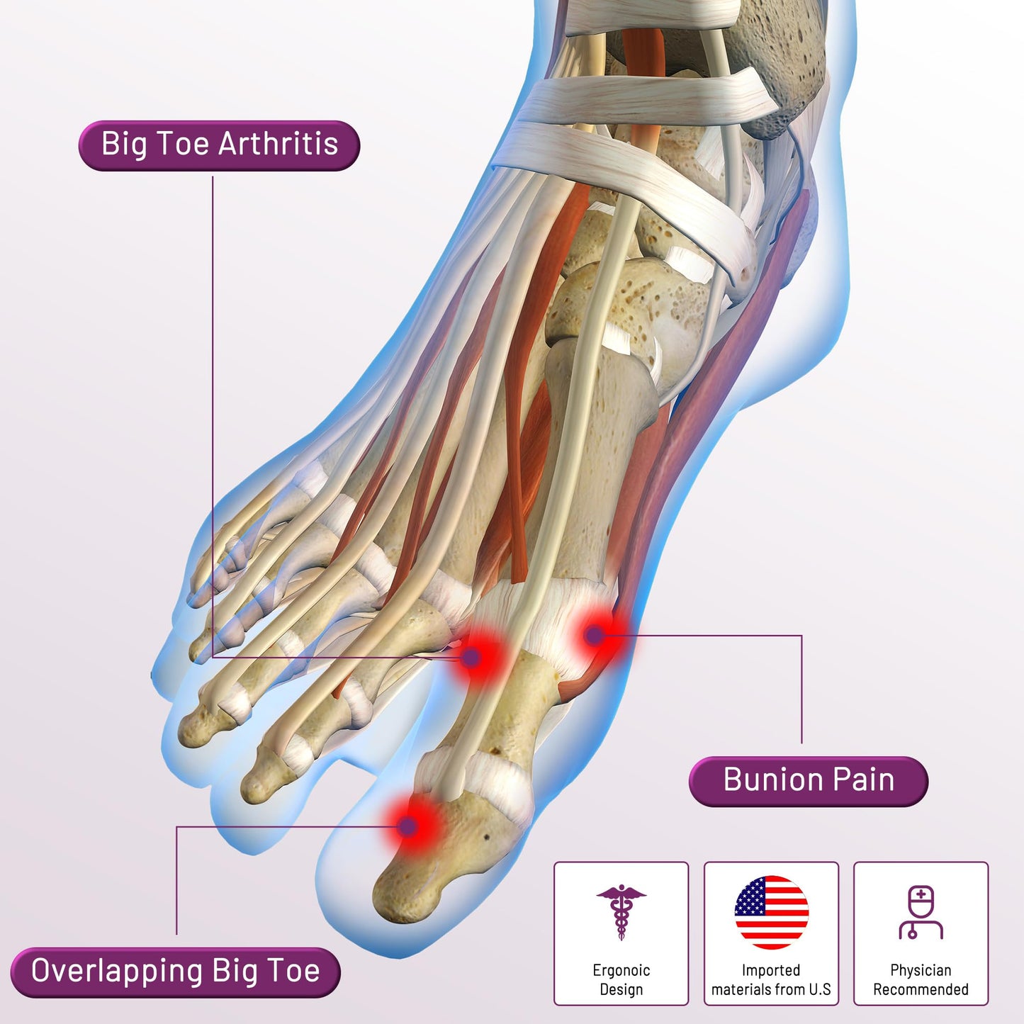 LEOWEER Bunion Corrector Sleeve, Breathable Bunion Big Toe Alignment Splint with Anti-Slip Heel Grip,4 Sizes,Extra Thick Gel Pads & Adjustable Straps for Hallux Valgus Comfort. (Beige, XL: MEN 10-13)