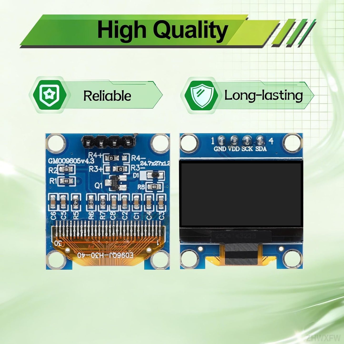 ZHWXFW 3 0.96 Inch 128X64 I2C 4 Pcs OLED Display Module Self-Luminous Mini Screen Board Pin Font Color Blue for Arduino