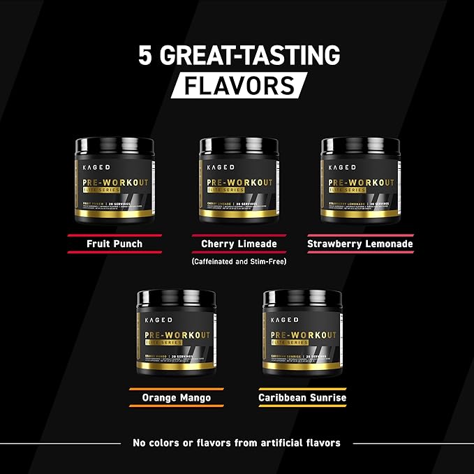 Kaged Pre Workout Elite Powder | Strawberry Lemonade | Pre-Workout with Creatine, Beta Alanine, L-Citrulline, BCAAs | 388 mg Organic Caffeine | Pre Supplements for Men & Women | 20 Servings