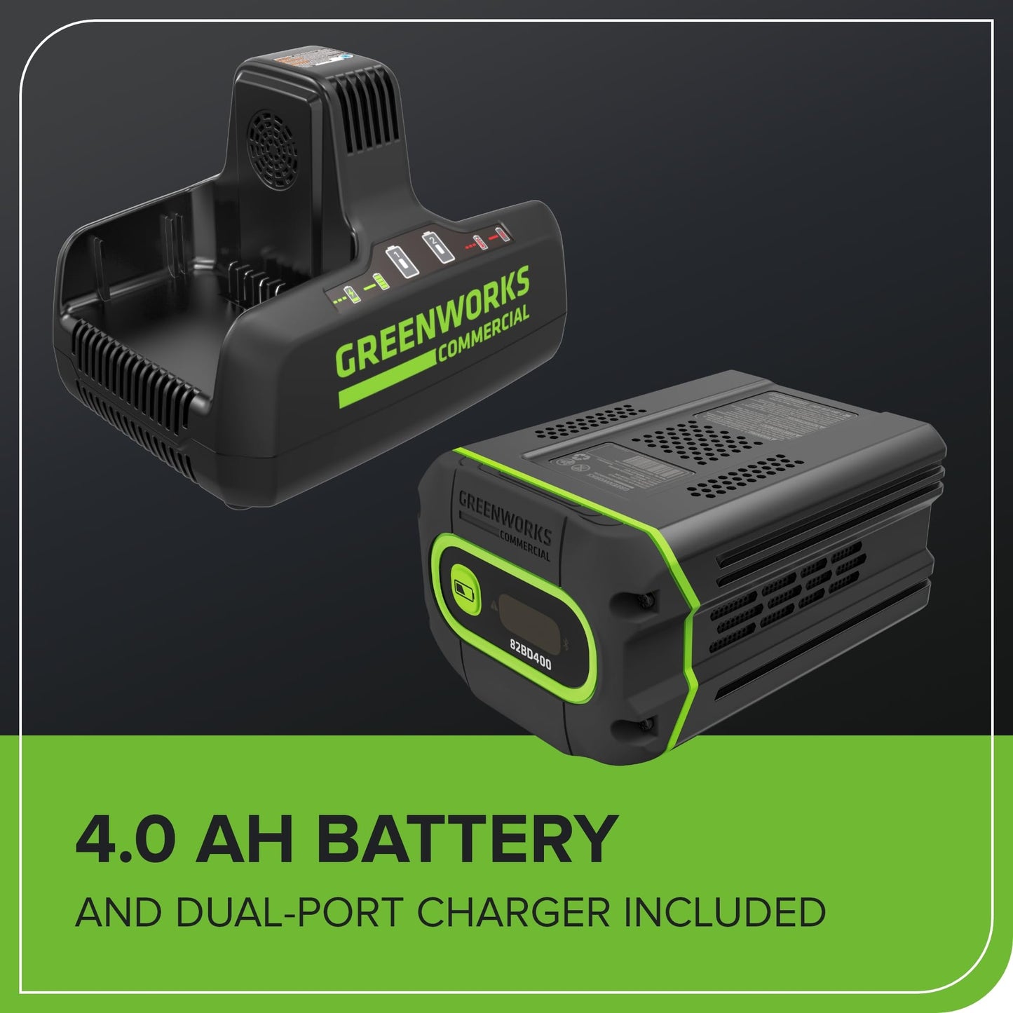 Greenworks 82V Brushless (760 CFM / 140 MPH) Cordless Leaf Blower, 4.0Ah Battery and Dual Port Charger (Great for Landscapers and Professionals)