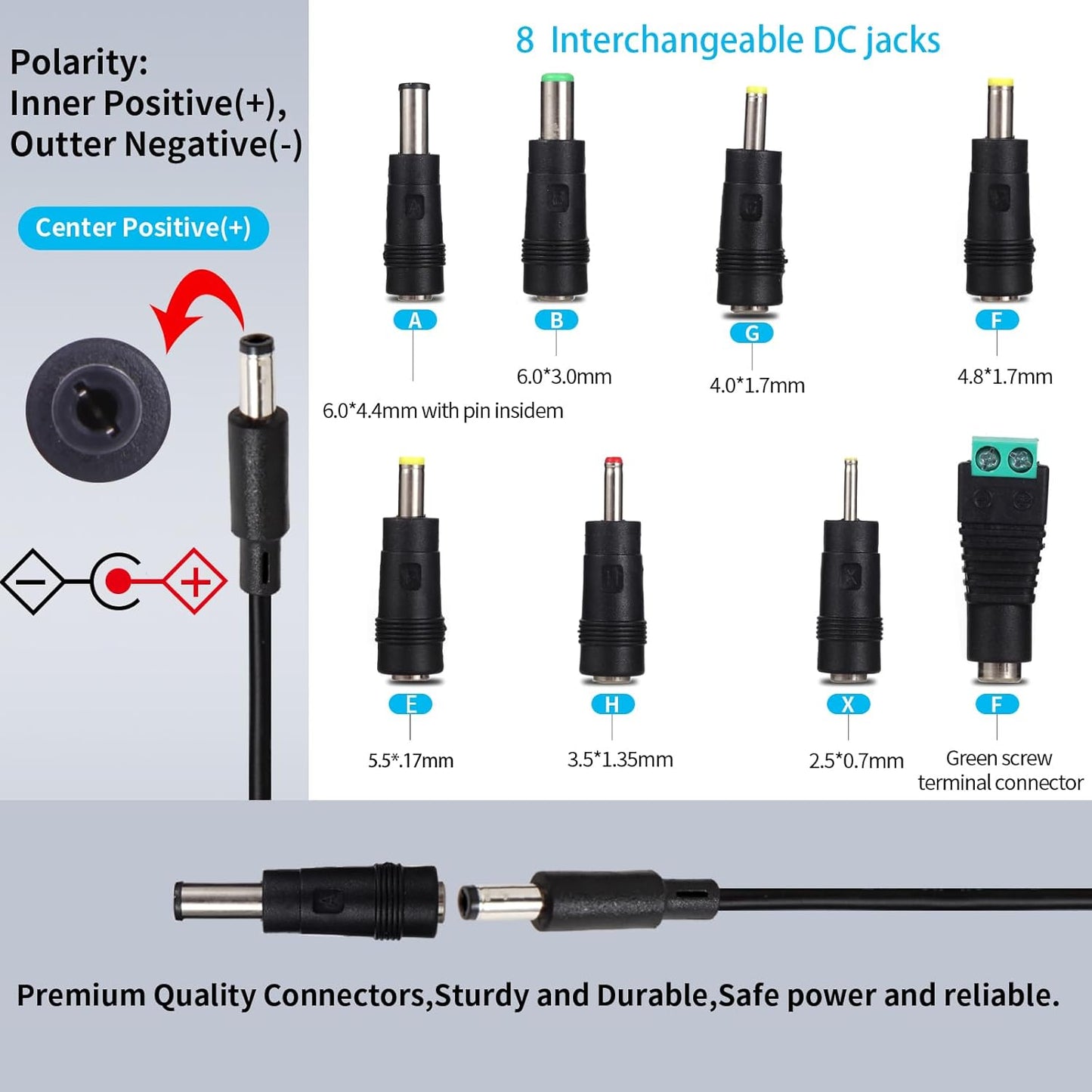 FSQWUR 6V 6Volt 6V 8 100mA 300mA 400mA 500mA 600mA 700mA 800mA 900mA 1000mA 1500mA 2000mA Power Supply AC Adapter DC