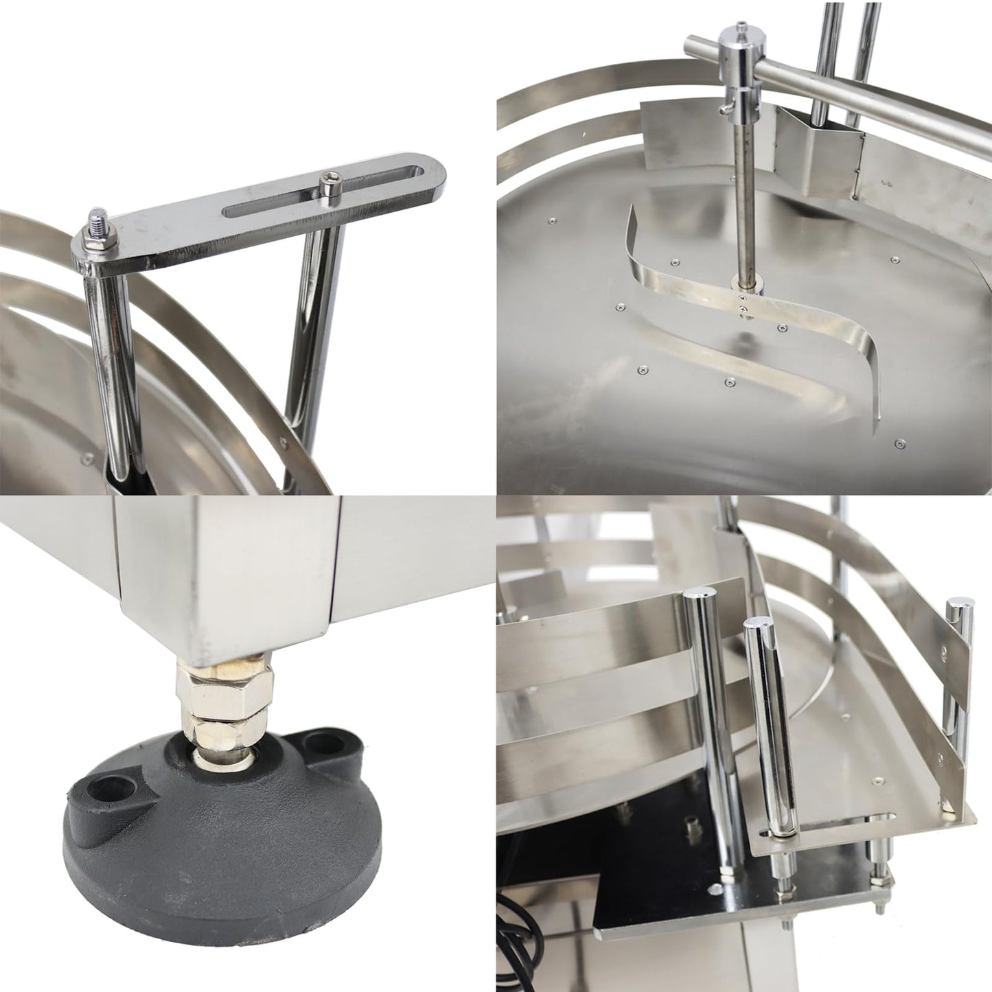 WYDDDARY Desktop Bottle Unscrambler Distributing Machine Automatic Bottle Accumulation Table Conveyor 23.6 inch Diameter Round Accumulation Table for Round Square Bottles Transfer 110V