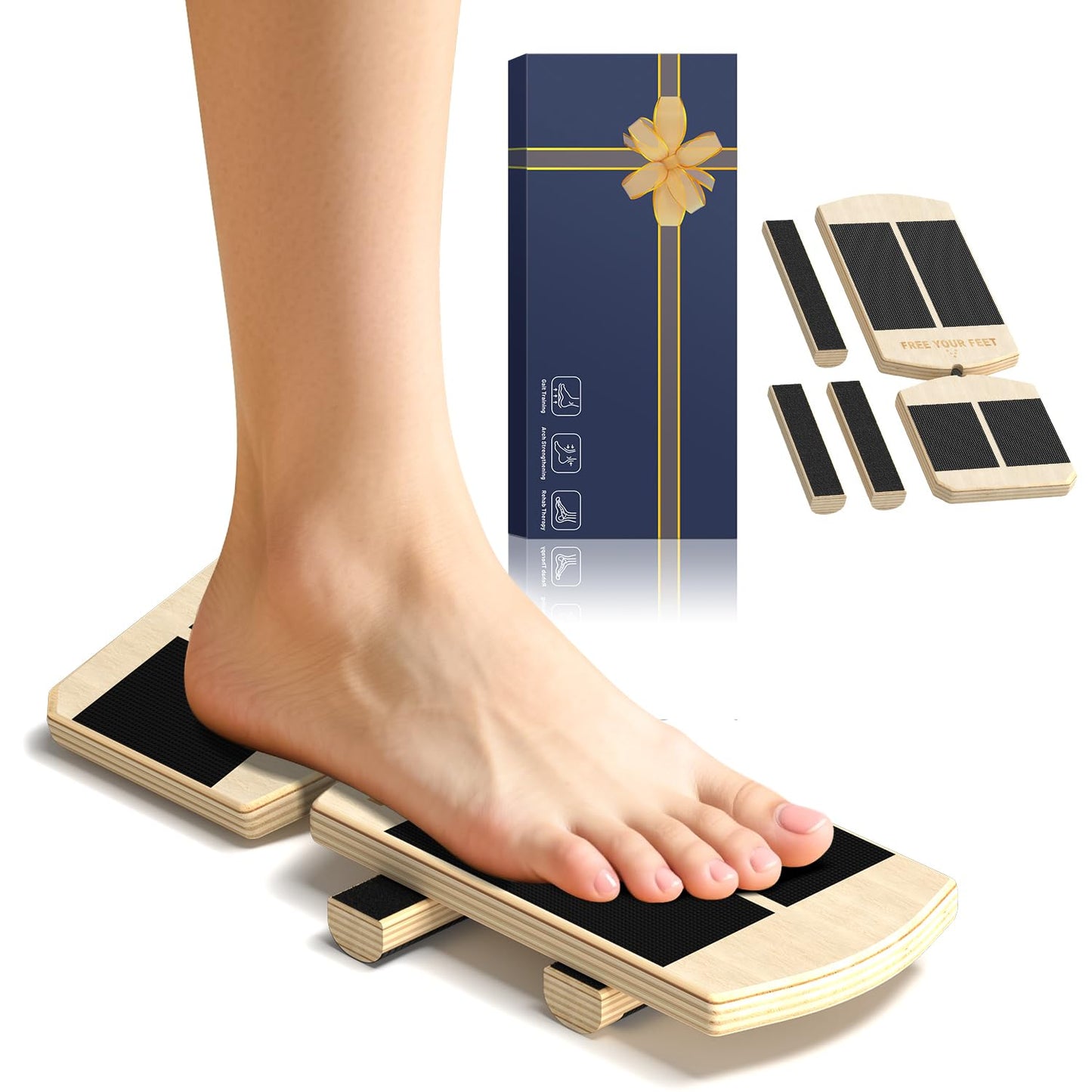 Ankle Balance Board Foot Strengthener Trainer Ideal for Sprained Ankle Recovery Stability Exercises and Physical Therapy Plus Posture Corrector and Foot Stretcher for Plantar Fasciitis Relief