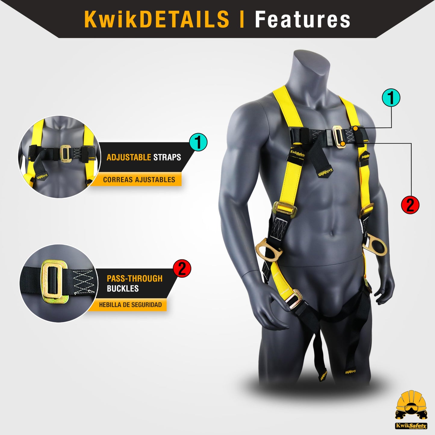 KwikSafety - Charlotte, NC - COBRA 20' BUNDLE [Cable Self Retracting Lifeline + 3FT Cross Arm Strap + Roof Anchor + 3 D-Ring Safety Harness] ANSI OSHA Class B Retractable SRL Fall Arrest PPE