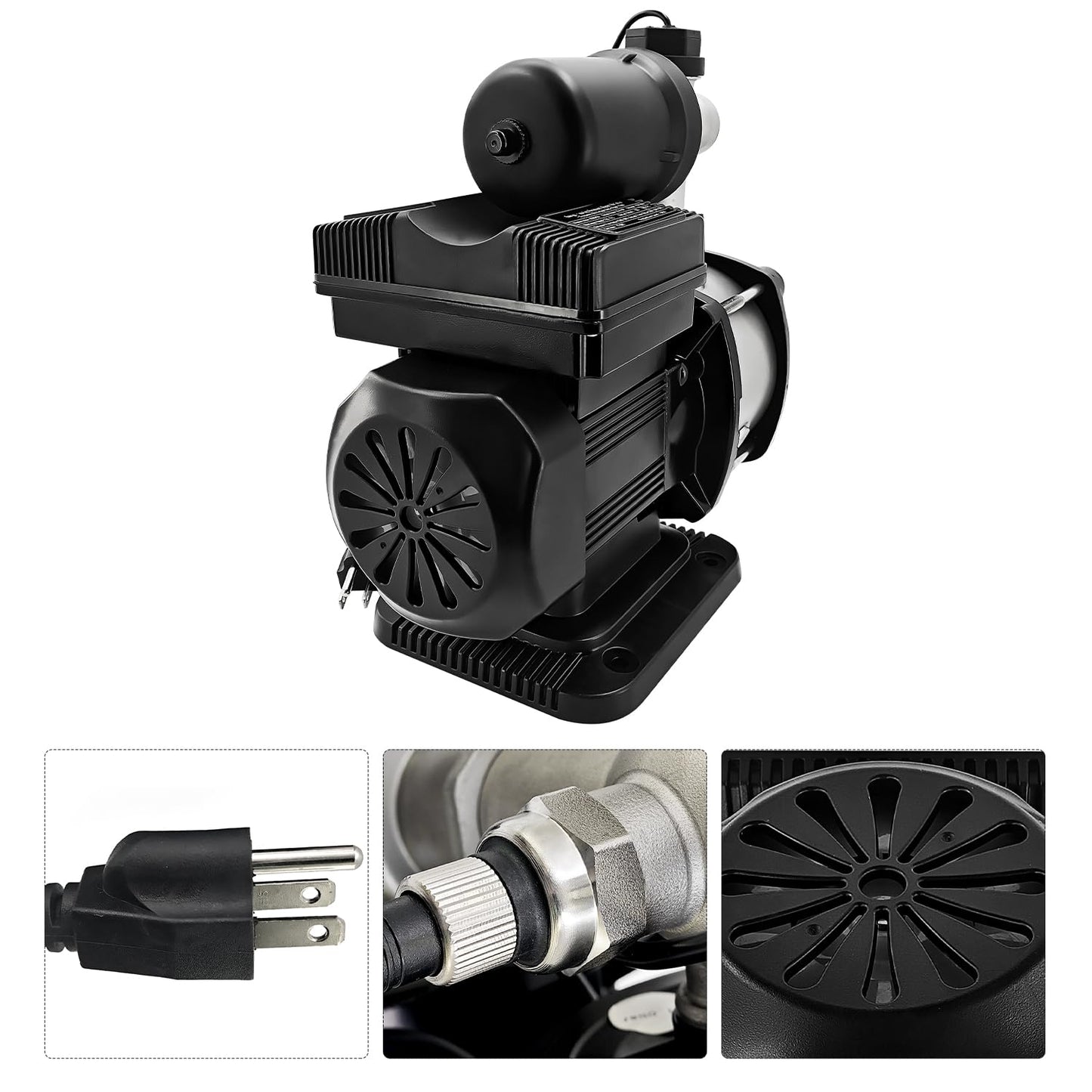 450w 57PSI Smart Water Pressure Booster Pump 1" NPT 21GPM, 115VAC 60Hz Boosts 7 Water Outlets for Home Shower Irrigation Energy Saving Multistage Centrifugal Pump