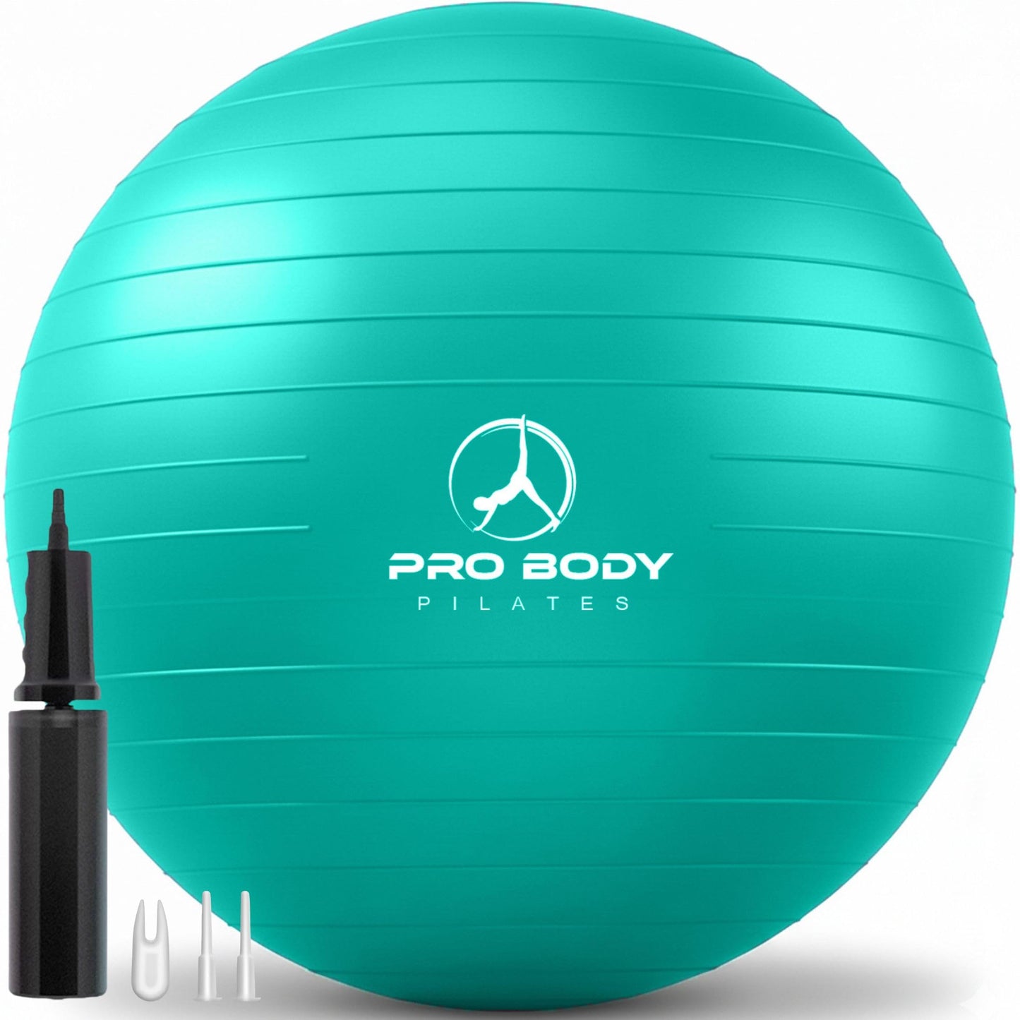 ProBody Pilates Exercise Ball - Multiple Sizes Gym Grade Balance Ball for Fitness, Workout, Pregnancy & Physical Therapy, Stability Yoga Ball Chair (Aqua, 45cm)
