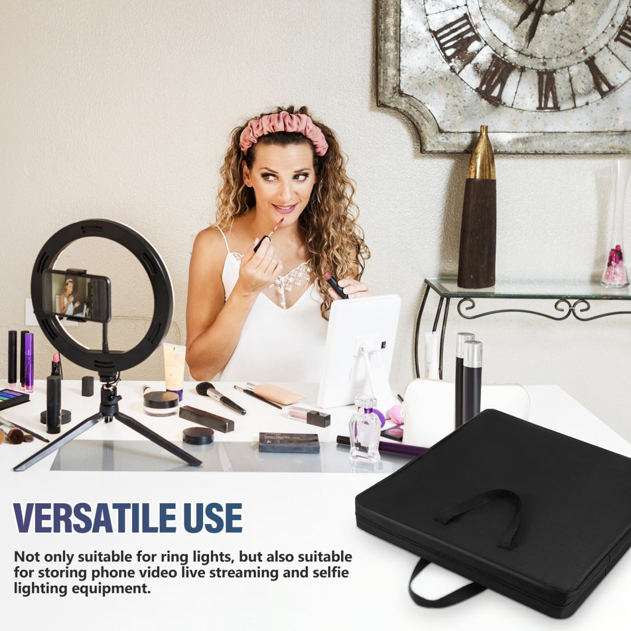 ELAYARD 18.1-Inch Portable Ring Light Storage Bag Zipper Carrying Case Protective Soft Interior for Photography Video