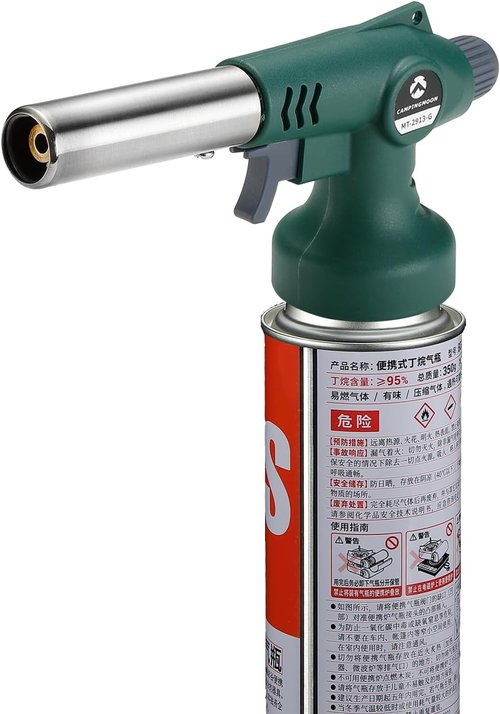CAMPINGMOON Butane Torch - High-Power Cooking Torch Head for Culinary Use | Green MT-2913-G