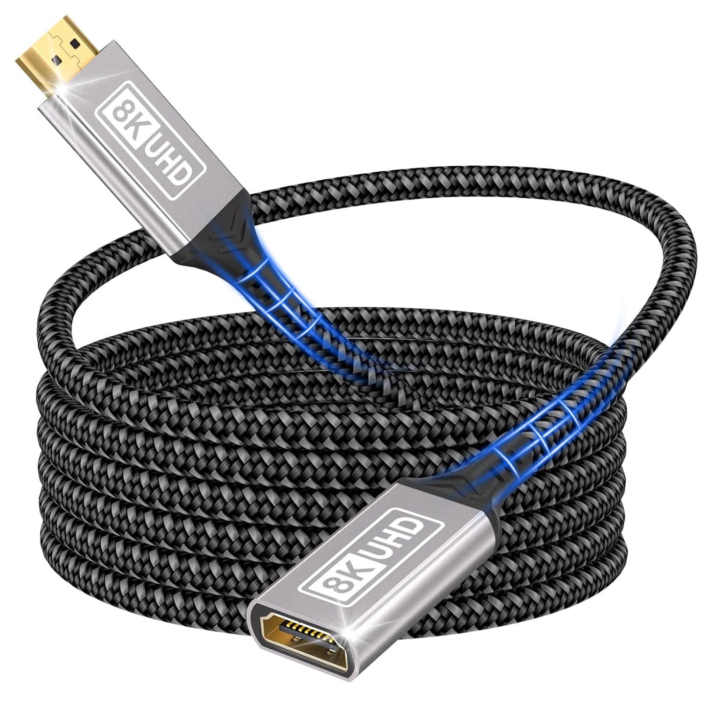 Lumivtx Extender,6.56FT(2M) 10K 8K@60HZ/4K@144HZ,HDMI 2.1 48Gbps HDR10+ PS5/PS4 HDMI Cable Extender Cable Male