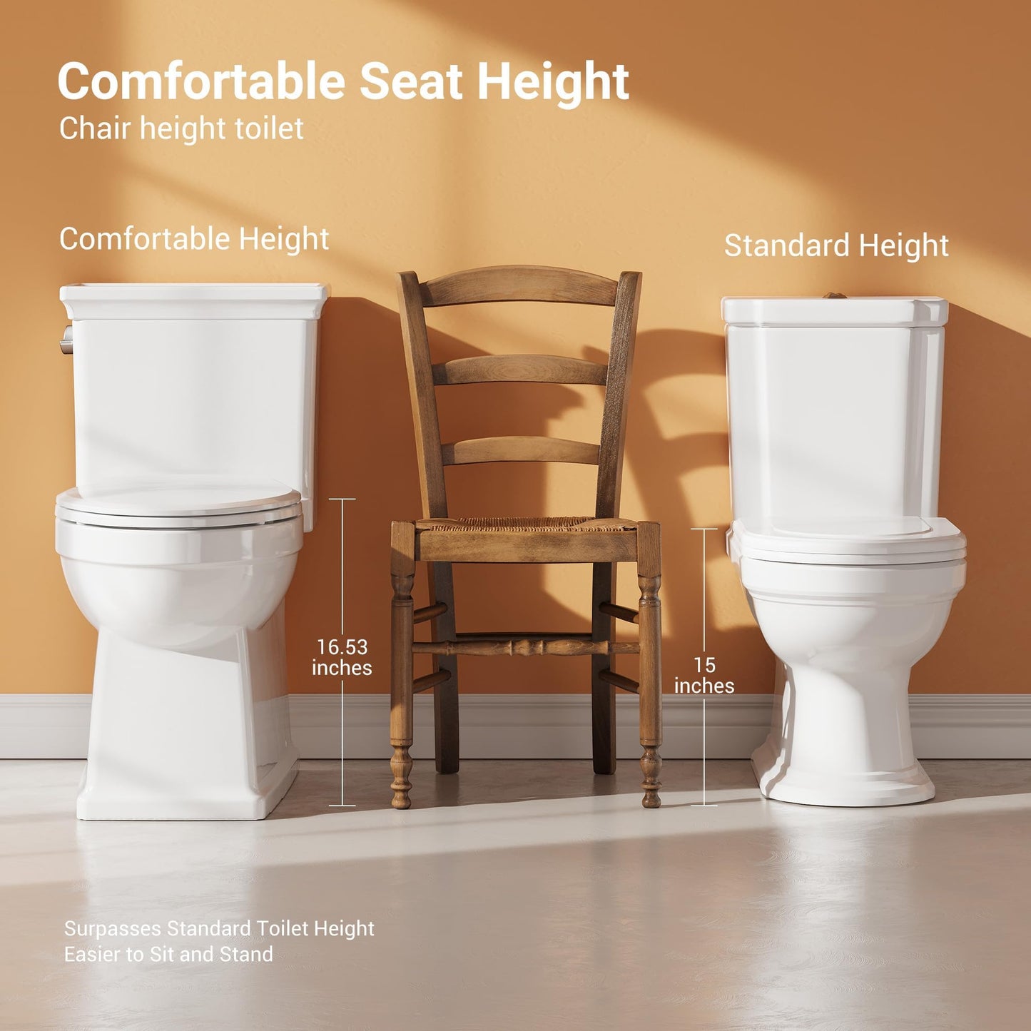 One-Piece Toilet with Elongated Bowl, 1.28 GPF Water-Saving Single Flush, 12-Inch Rough-in, Soft-Close Seat, Left-Hand Lever, Comfortable Height, Bathroom Fixture