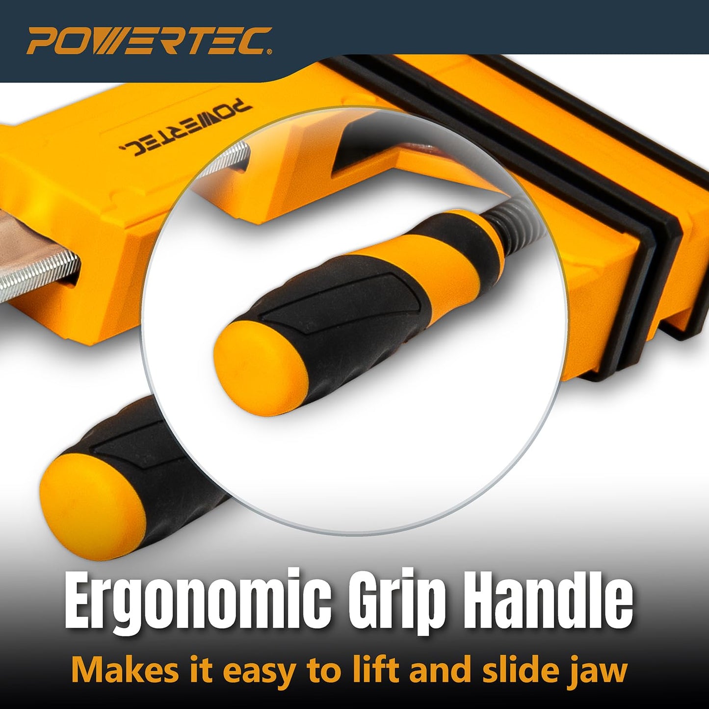POWERTEC 72232-P2 36-Inch Parallel Clamps for Woodworking | 90 Degree Heavy Duty Steel Bar Jaw Clamp Spreader Tool, 4PK
