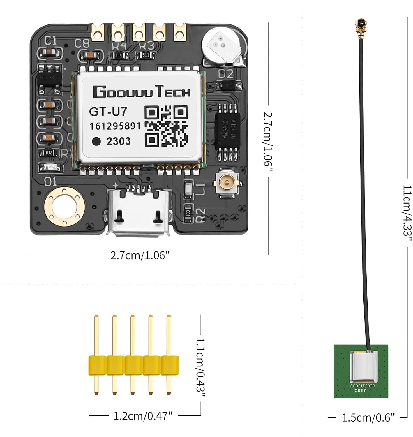 MakerFocus GT-U7 NEO-6M 51 STM32 R3 GPS Module Satellite Navigation Positioning GPS Receiver Drone Microcontroller