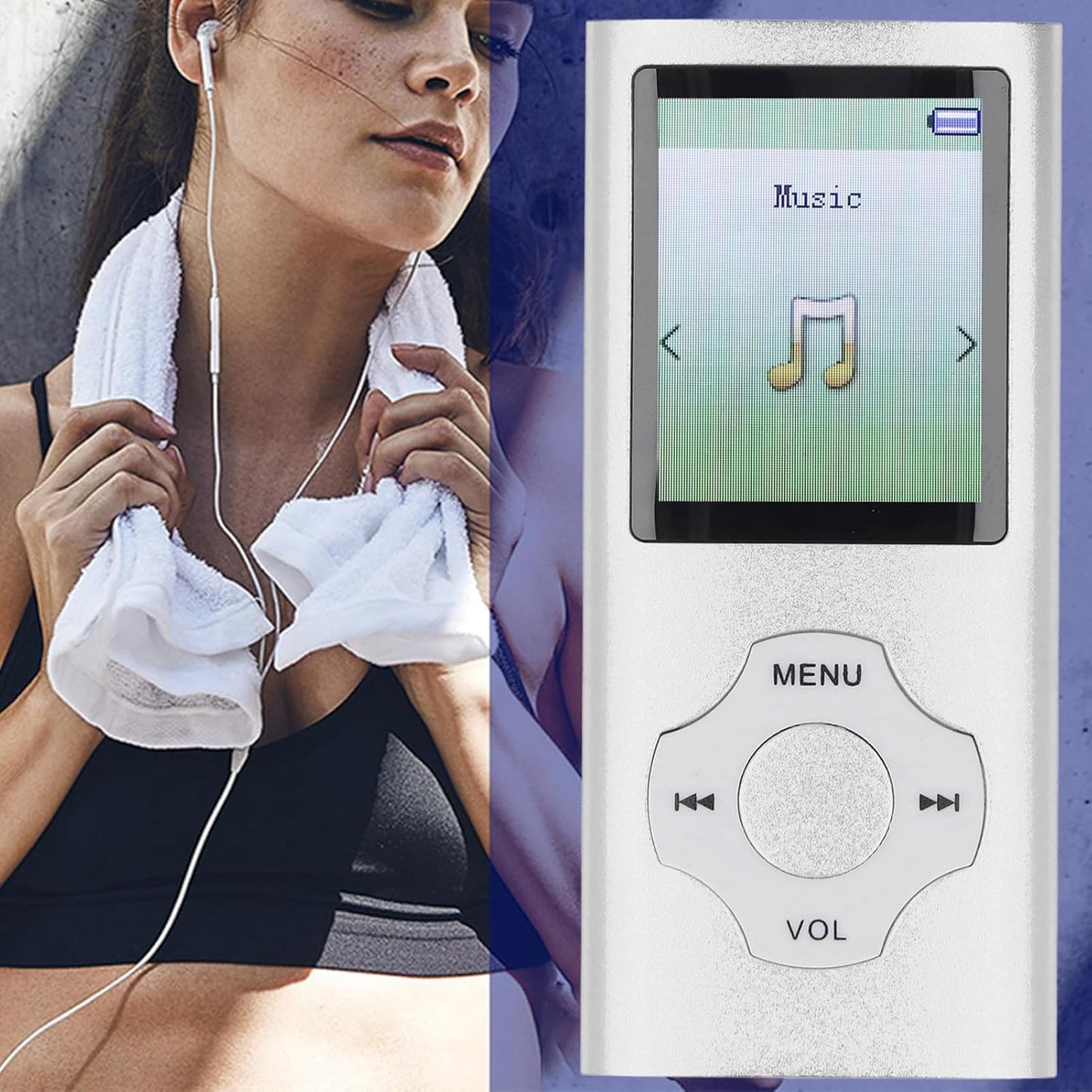 Yunseity 16GB MP3 5.0 MP4 128GB Player, Bluetooth Single Loop Player, Portable HiFi Sound Music Player Built in HD