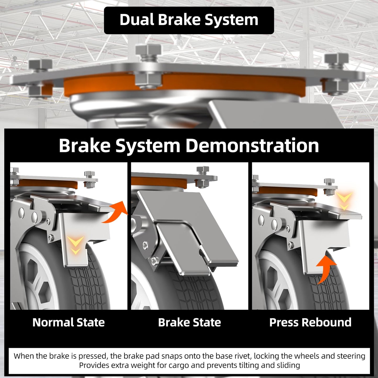 Heavy Duty Platform Truck Cart, Flatbed Cart Folding Hand Trucks, 2200lbs, with 6" Swivel Brake Casters, Foldable for Easy Storage (36" x 24")
