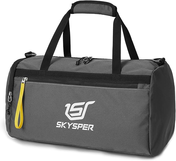SKYSPER 30L Gym Duffel - Sports Bag Small with Wet Pocket for Sport, Travel, Fitness & Workout Men Women(Gray)