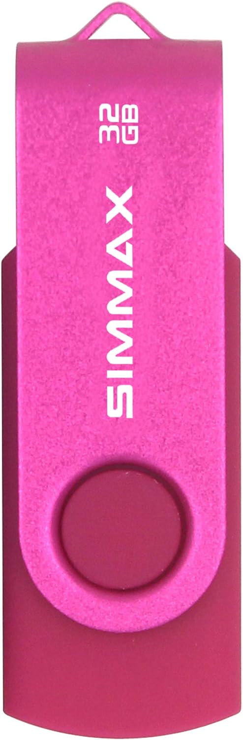 SIMMAX 3 Pack 32GB 2.0 (32GB Memory Stick USB Flash Drives Swivel Thumb Drive Pen Drive Pink Blue Green)