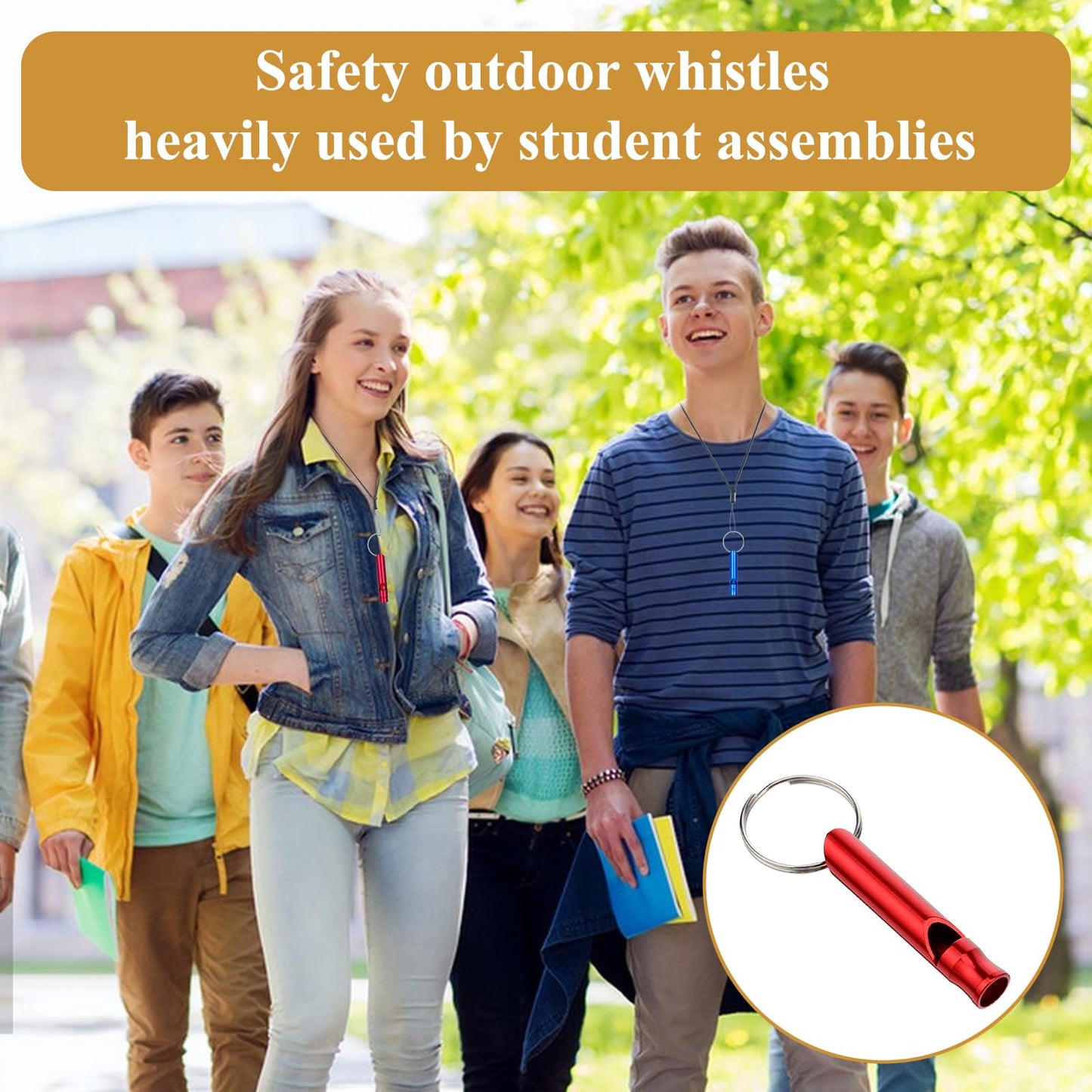 Aphumedc 200Pcs Emergency Whistles with Keychains, Aluminum Extra Loud Survival Whistle, Whistle Bulk for Camping Hiking Hunting Boating Training Outdoor Sports, Multicolor