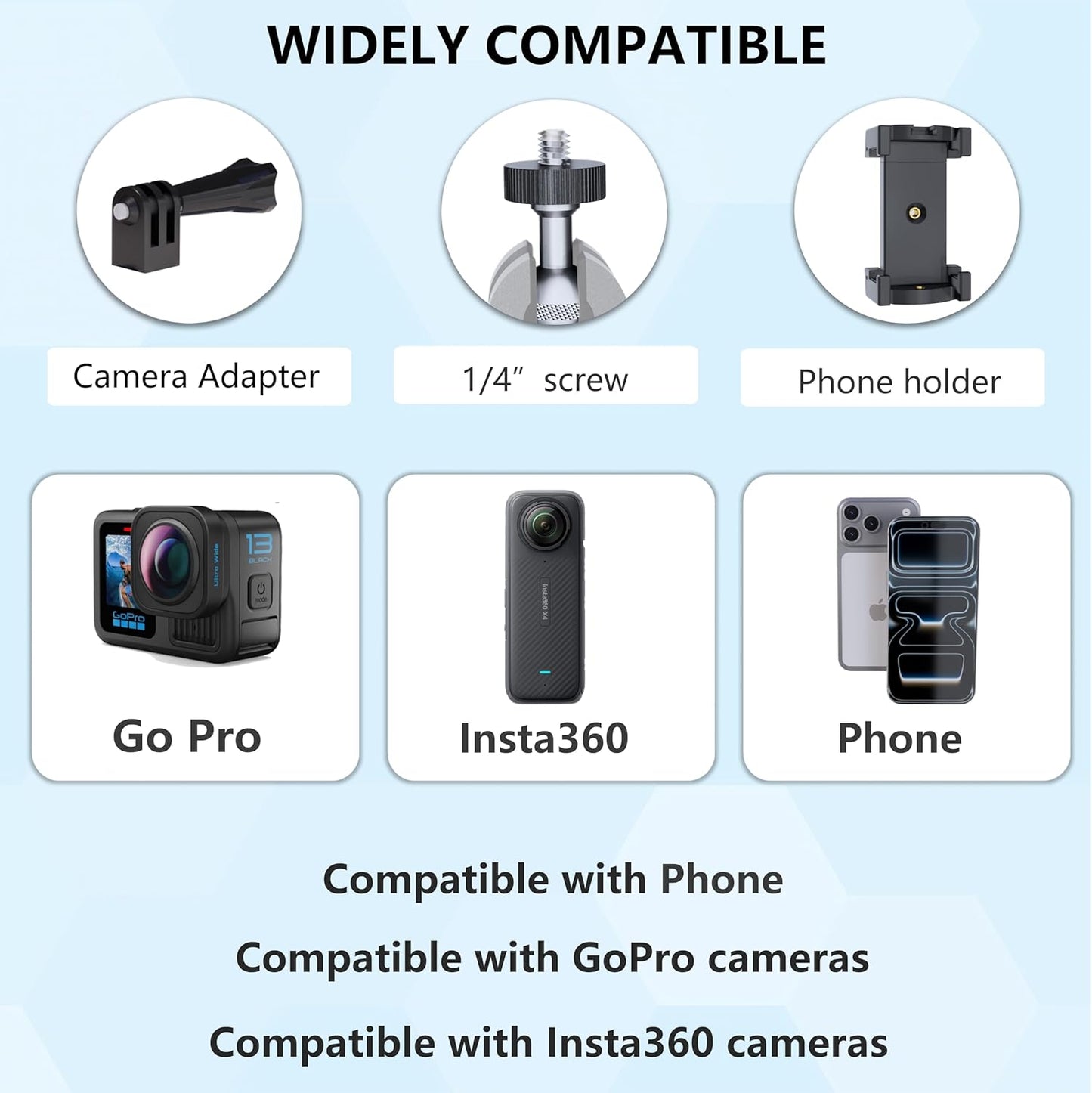 COFRY 4.5" 1/4" Suction Cup Magic Arm Mount KitVersatile Car Mount & Desktop Phone Holder Complete with Thread Phone