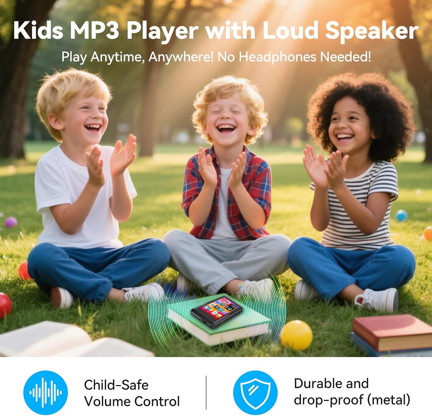 Colorcool MP3 5.4, 512GB Player with Bluetooth Touch Screen Music Player with Speaker, FM Radio, Voice Recording