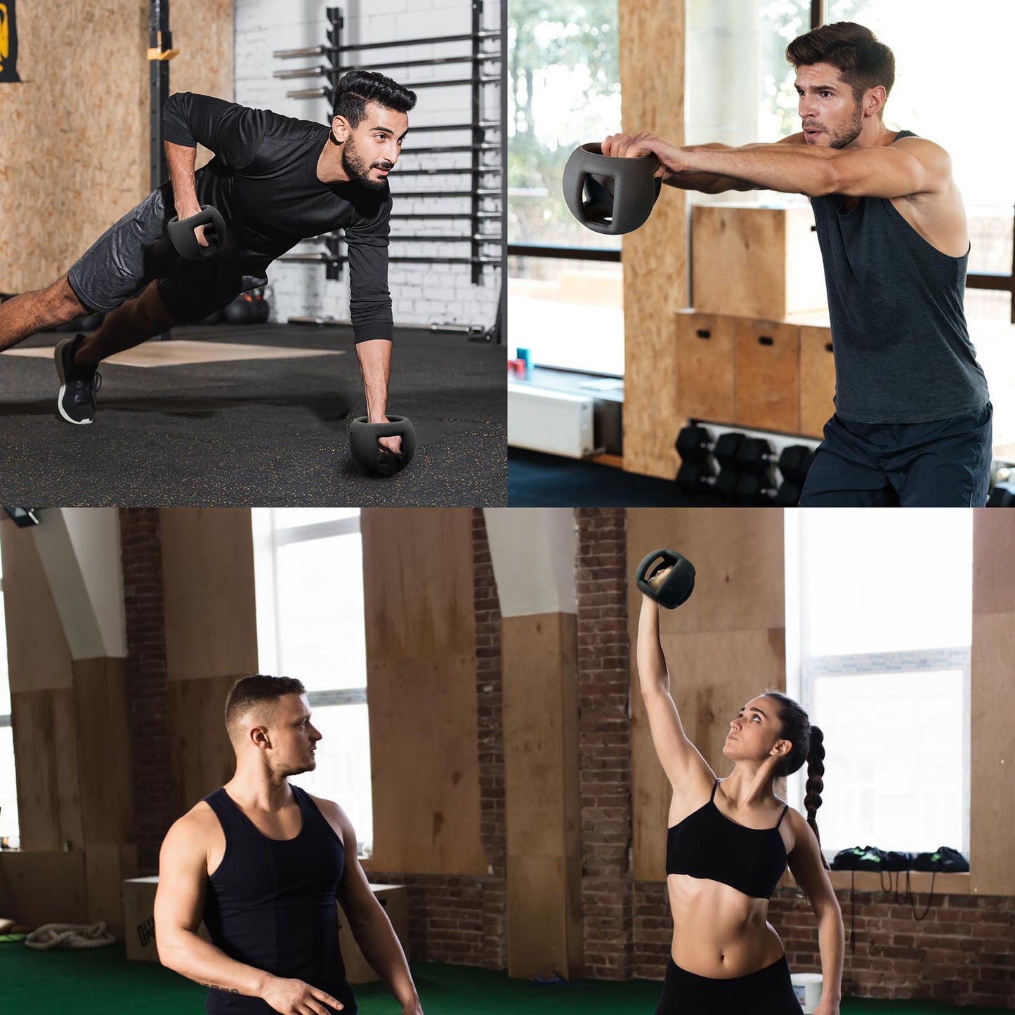 POWER GUIDANCE Spherebell Dumbbells + Kettlebell, Achieve Peak Exercise Performance while Minimizing Stress on Joints (Black-5.5LB)