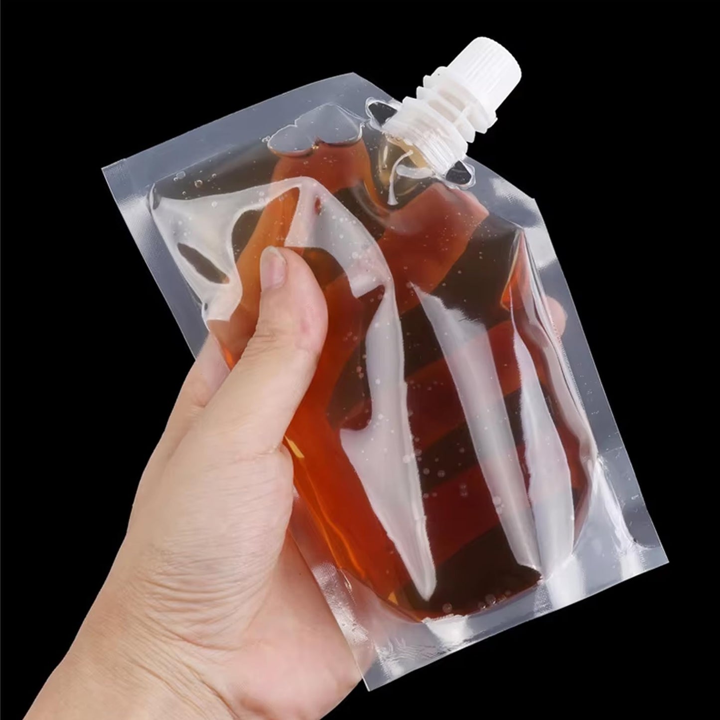 Plastic Flasks, AIDOIT Reusable Cruise Flask Pouches Leak-Proof Flask Pouches Juice Bags for Travel, Concerts, Outdoor Sports Camping (17 Pcs,8oz x6,16oz x6,32oz x4,Funnel Kit)