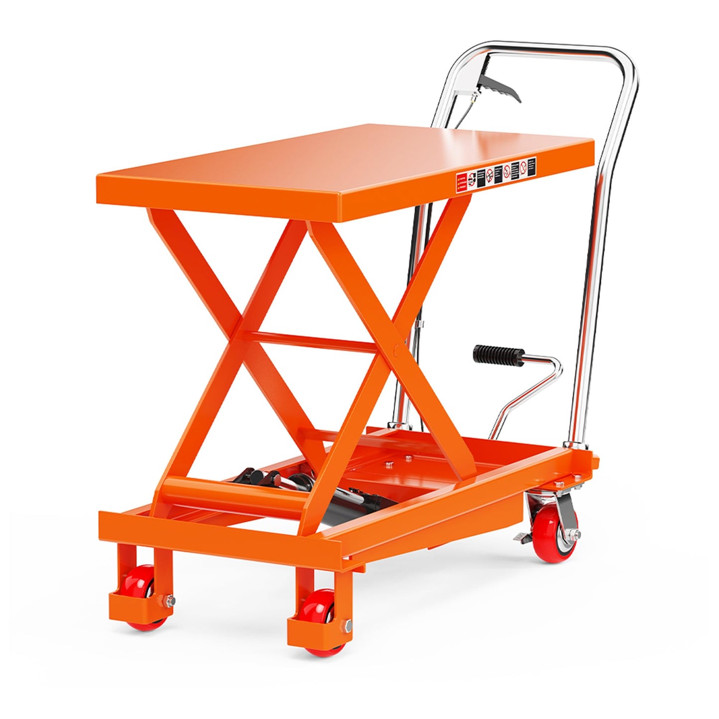 Hydraulic Scissor Lift Table Cart,500 lbs Capacity 28.5 Inch Lifting Height Portable Hydraulic Lift Cart with Wheels, Heavy Duty Lifting Platform Dolly for Material Handling
