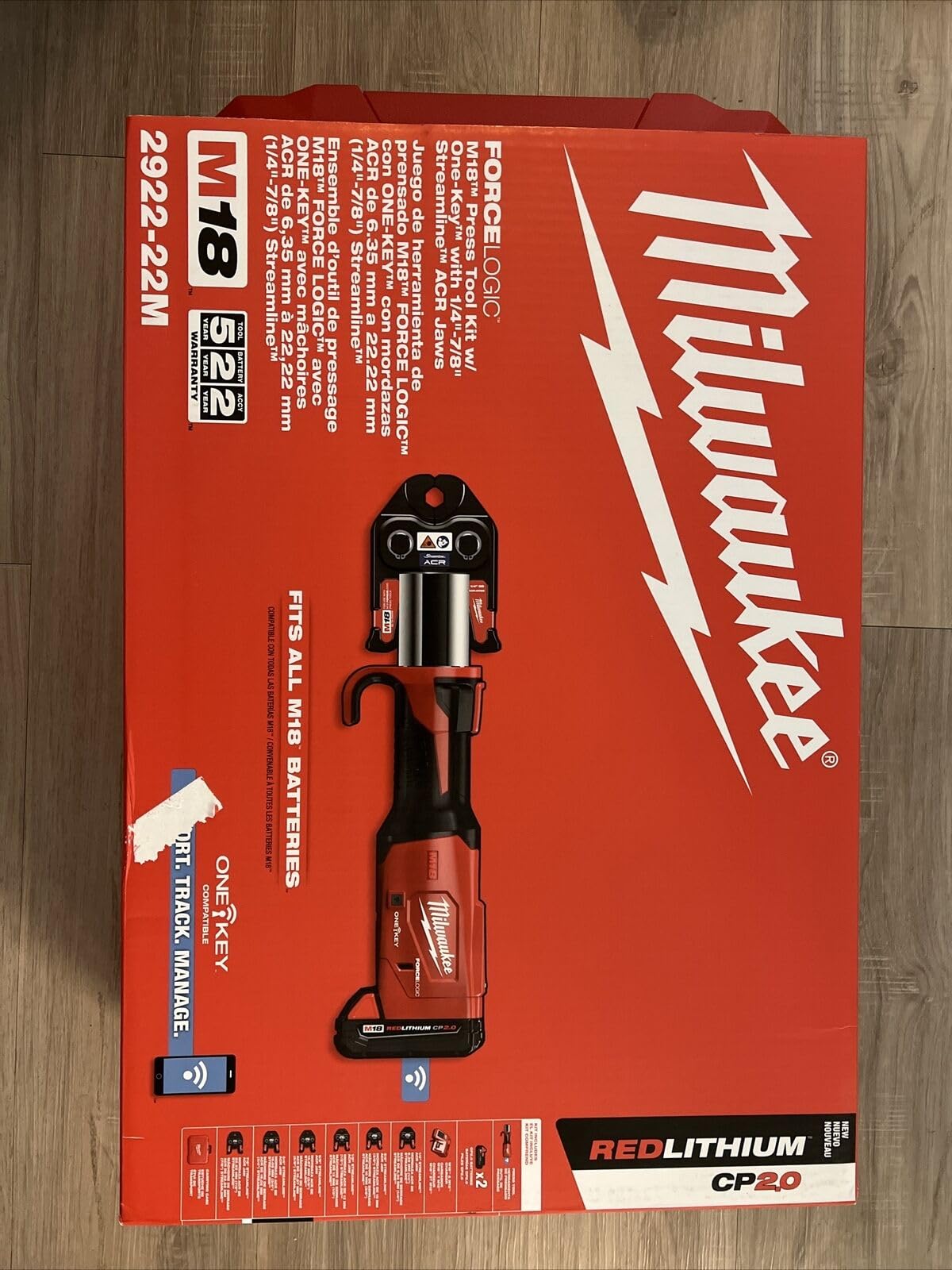 M18 Force Logic Standard Press Tool with ONE-Key KIT, for 1/2 in to 4 in 18 V