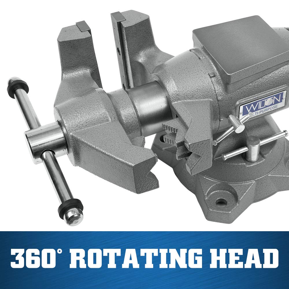 Wilton Multi-Purpose Bench Vise, 6-1/2" Jaw Width, 6-1/4" Jaw Opening, 3-1/4" Throat (Model 650P) & WEN Bench Grinder Stand, 32-Inch with Water Pot (4288T), Black