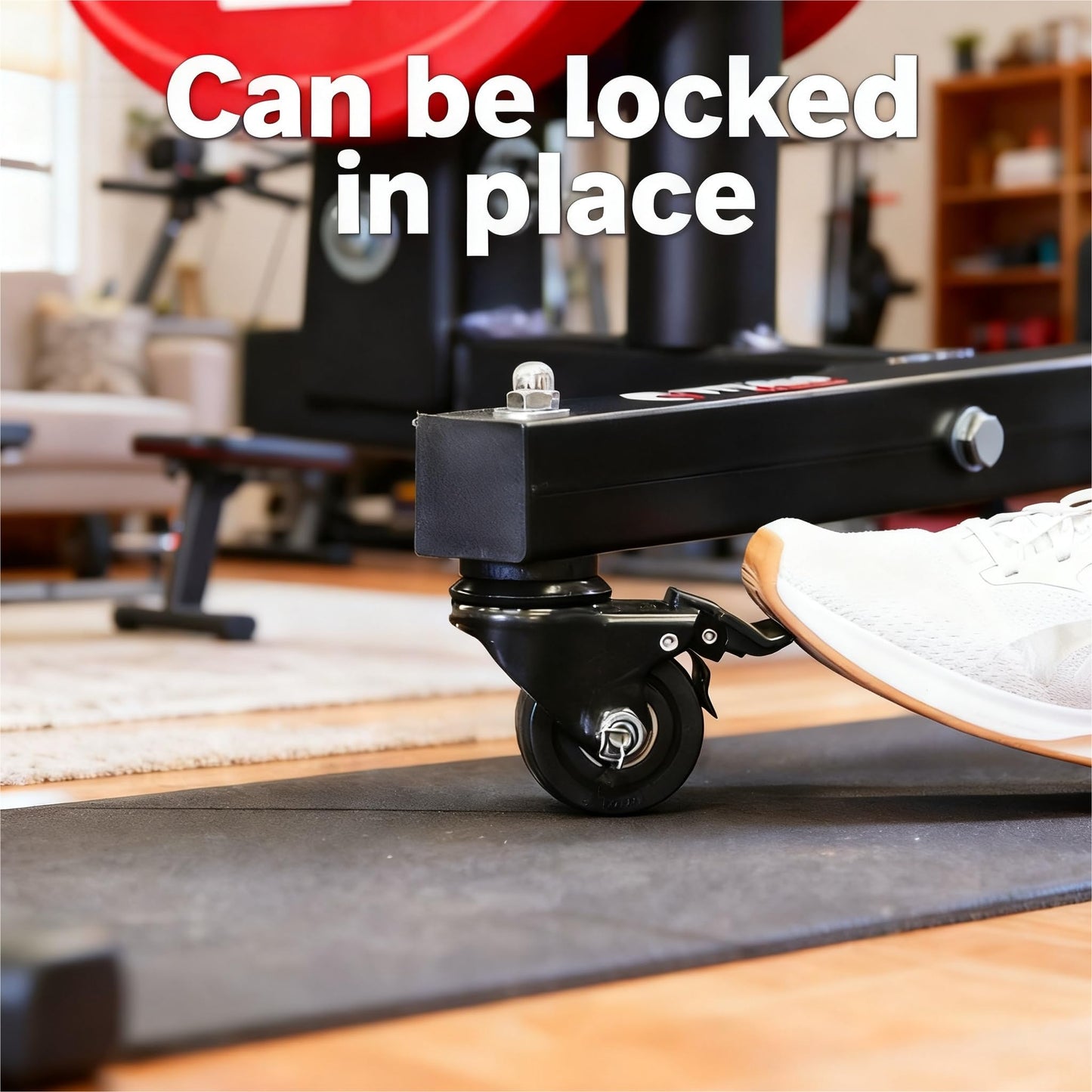 Fitvids 2-Inch Olympic Weight Plate Tree, Square w/Wheels, Black