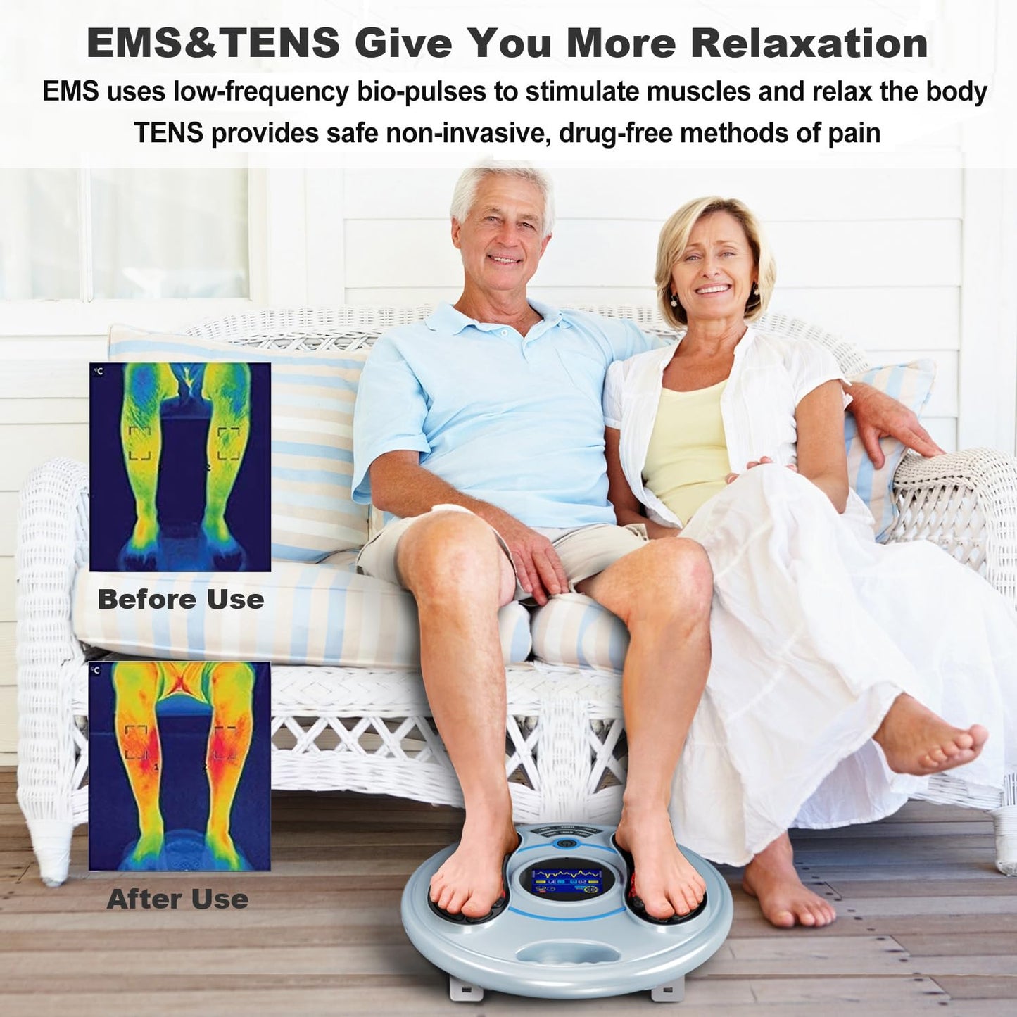 Creliver TENS & EMS Foot Massager for Neuropathy(FSA Eligible), Foot Nerve Muscle Stimulator,Effectively Relieves Legs and Feet Fatigue and Pain,Improves Blood Circulation